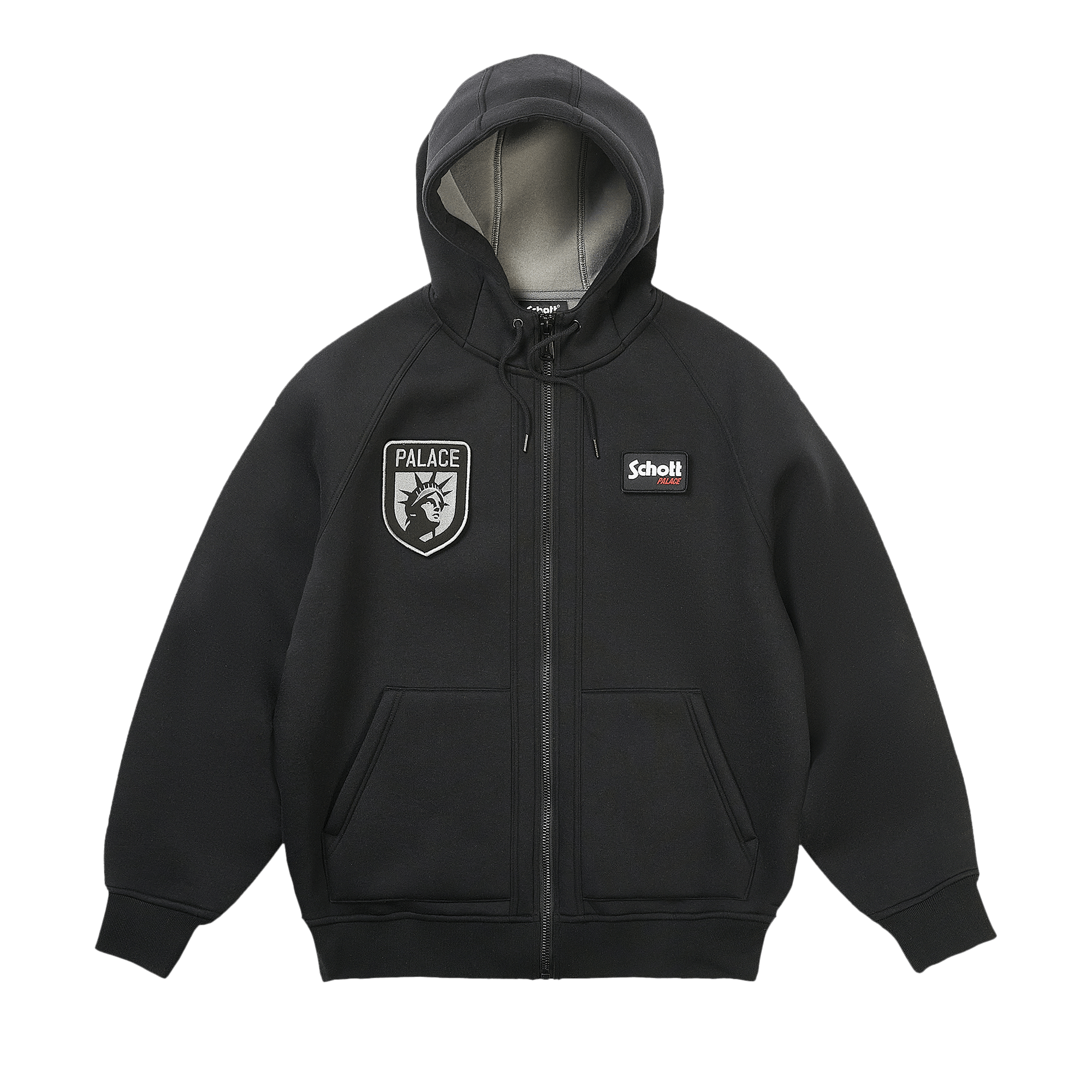 Palace x Schott Bonded Fleece Hood 'Black'