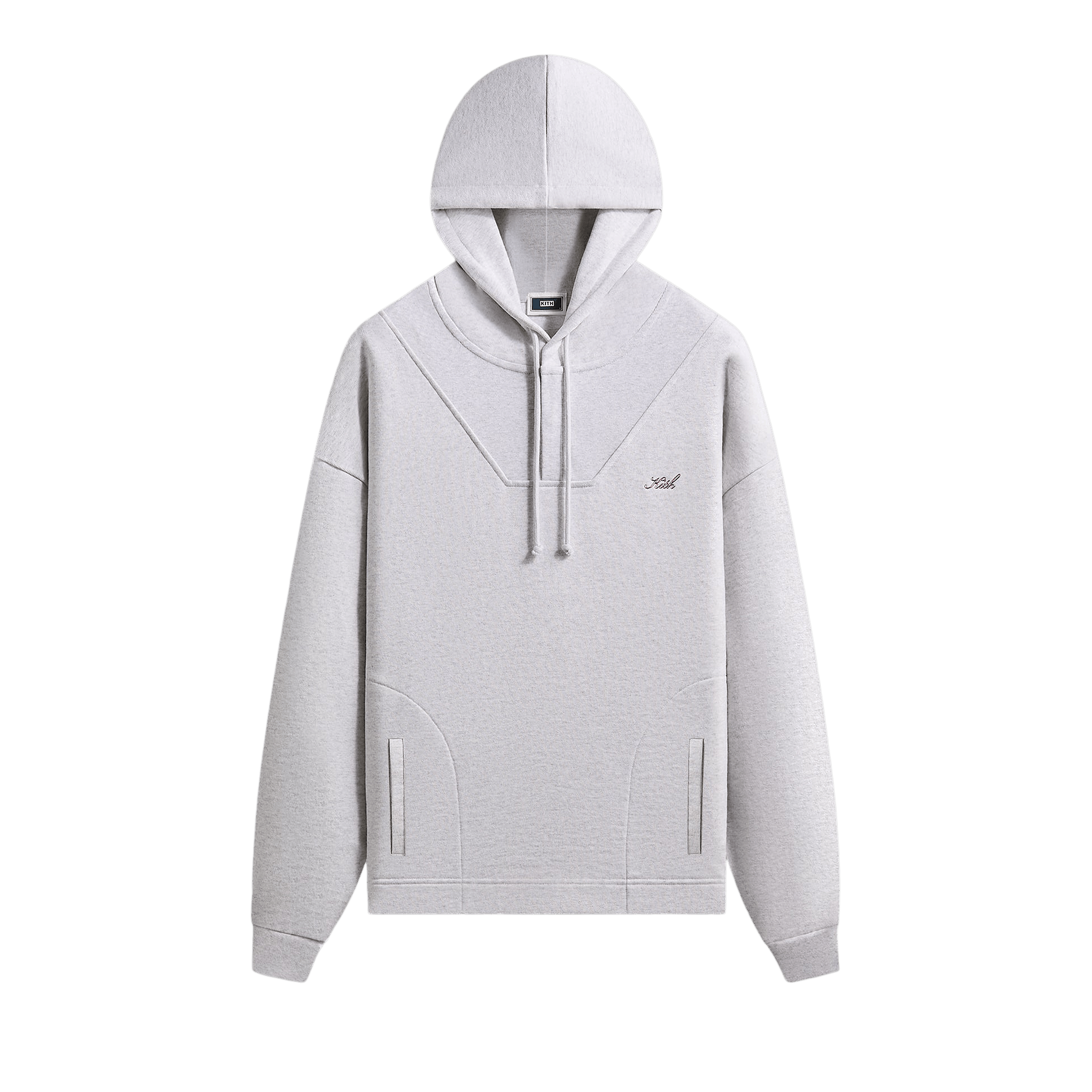Kith Rib Neck Cropped Camden Hoodie 'Light Heather Grey'