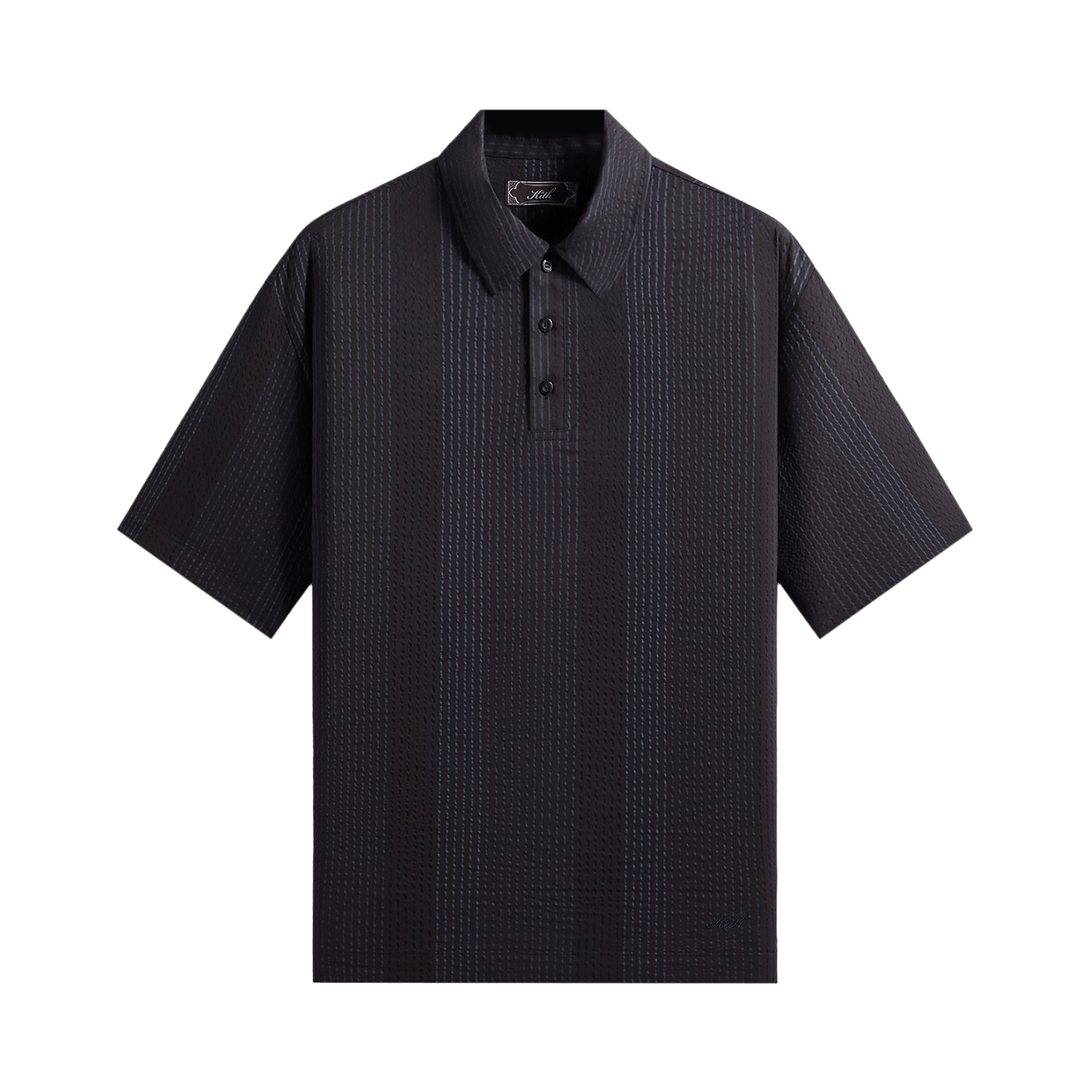 Kith Seersucker Harway Polo - Nocturnal 'Sandrift'