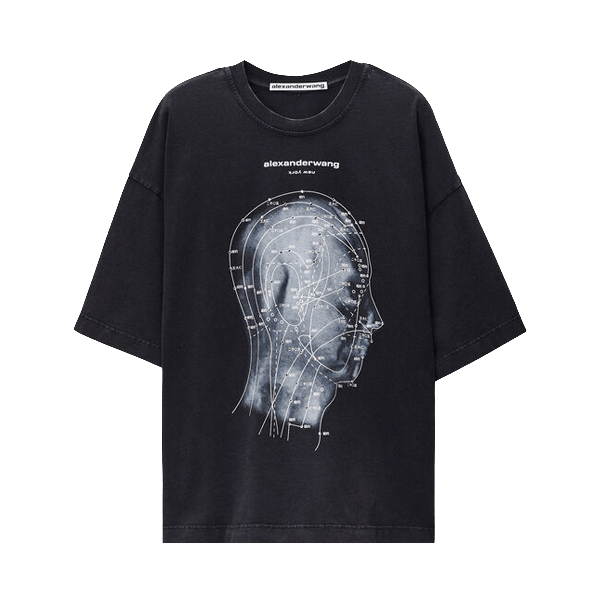 Buy Alexander Wang Emboss Graphic Shrunken Tee 'Washed Black