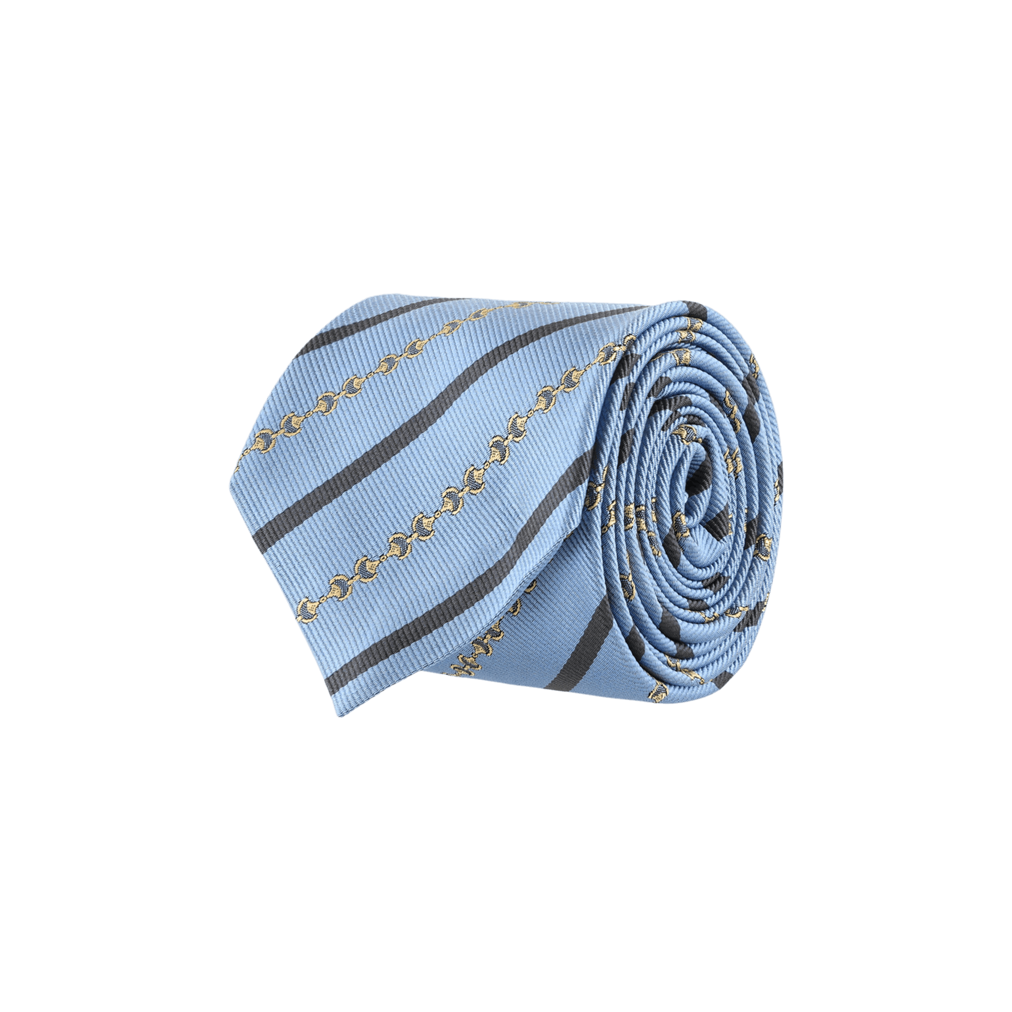 Gucci Diagonal Horsebit Silk Jacquard Tie 'Blue Grey'