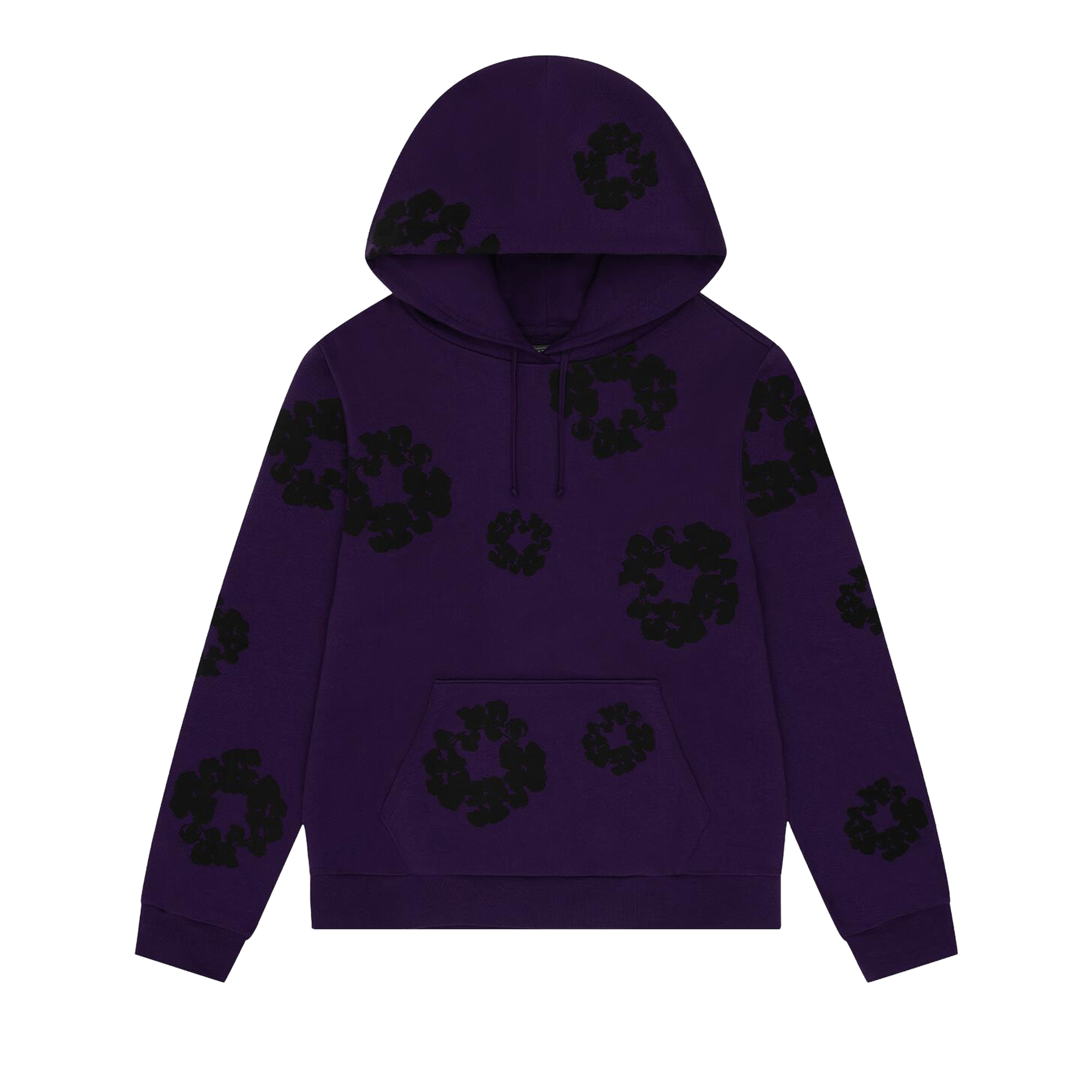 Denim Tears Black Cotton Wreath Hoodie 'Purple'