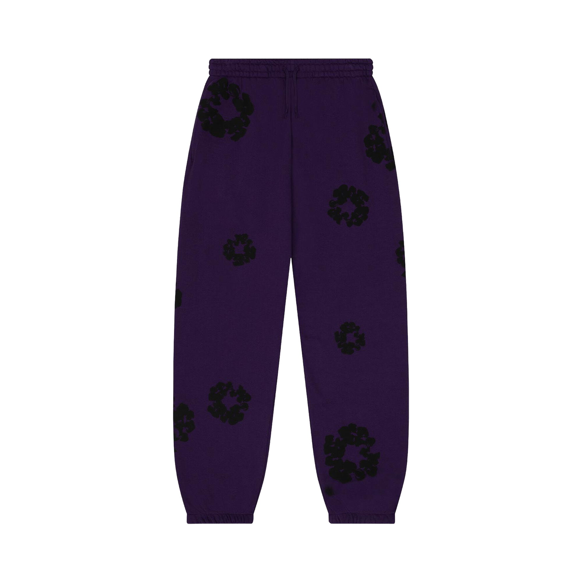 Denim Tears Black Cotton Wreath Sweatpants 'Purple'