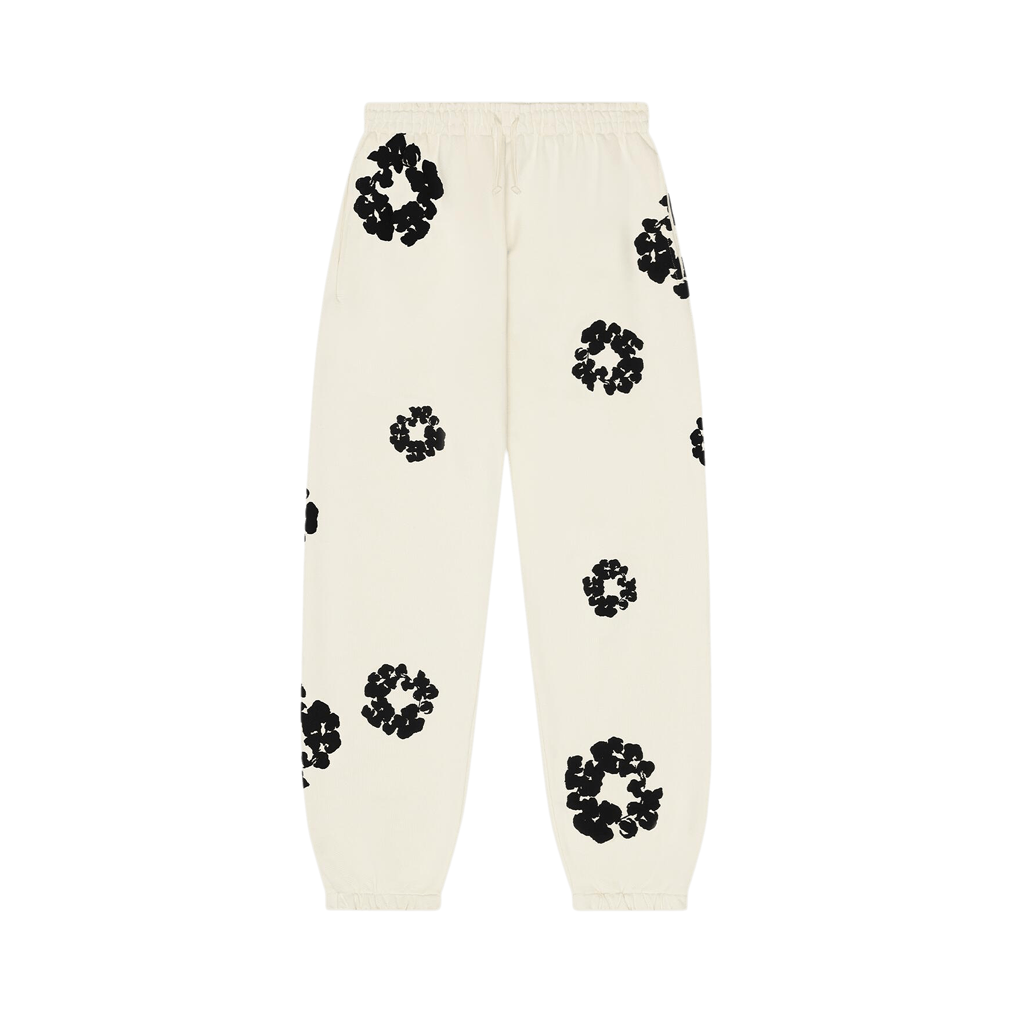 Denim Tears Black Cotton Wreath Sweatpants 'Oatmeal'