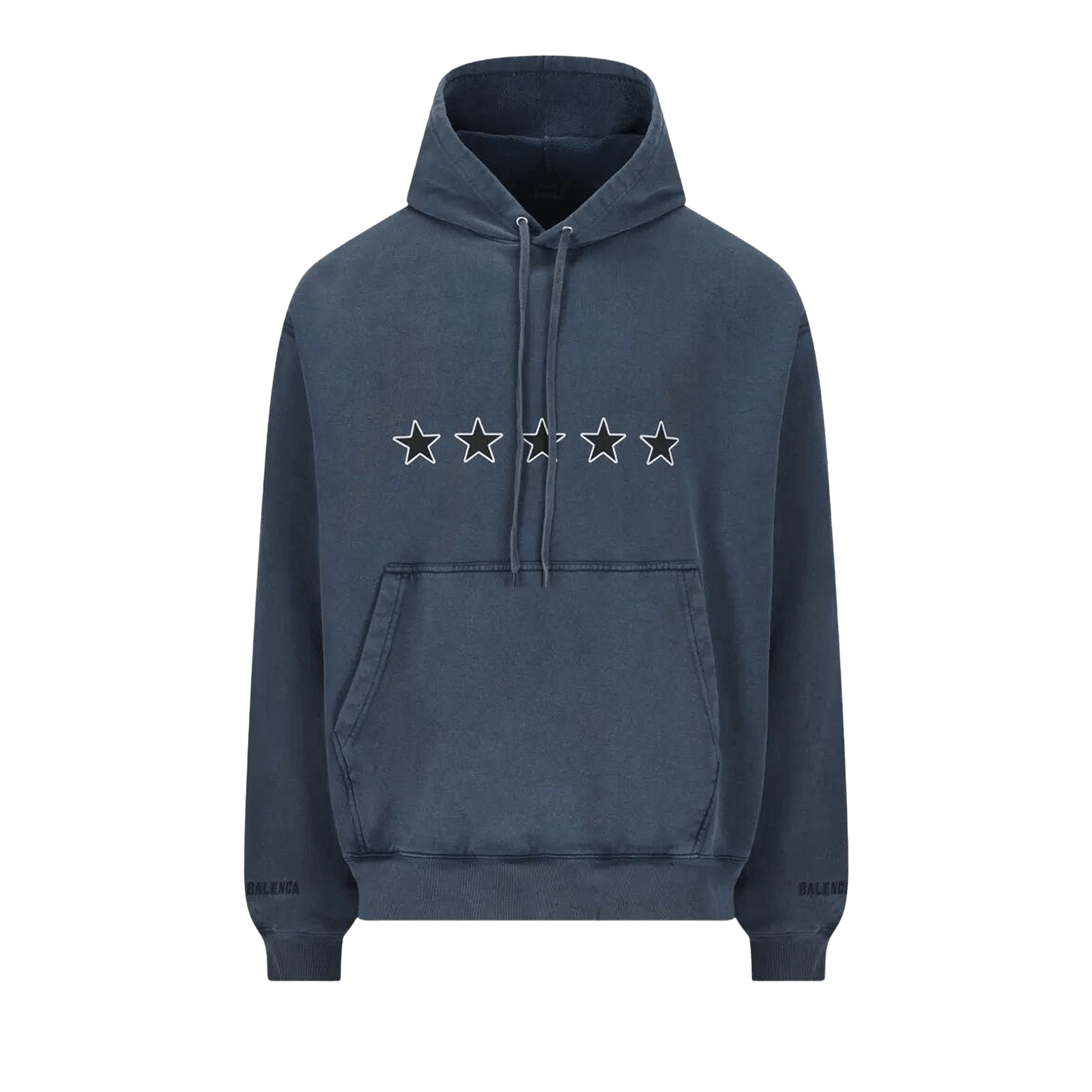 Balenciaga Oversized Drawstring Hoodie 'Washed Navy'