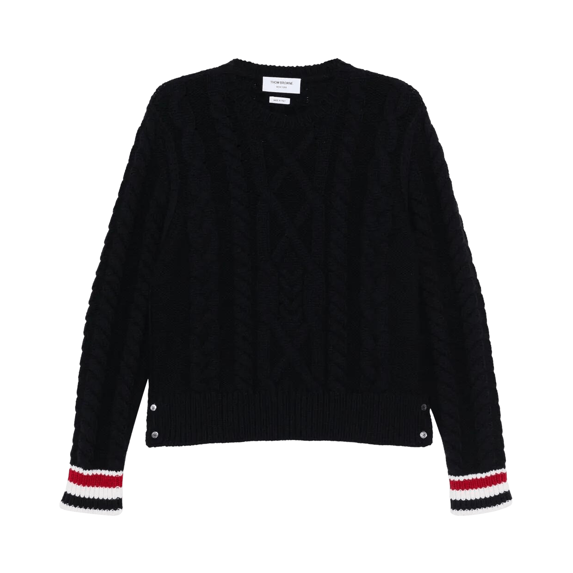 Thom Browne Classic Aran Cable Stitch Crew Neck 'Navy'