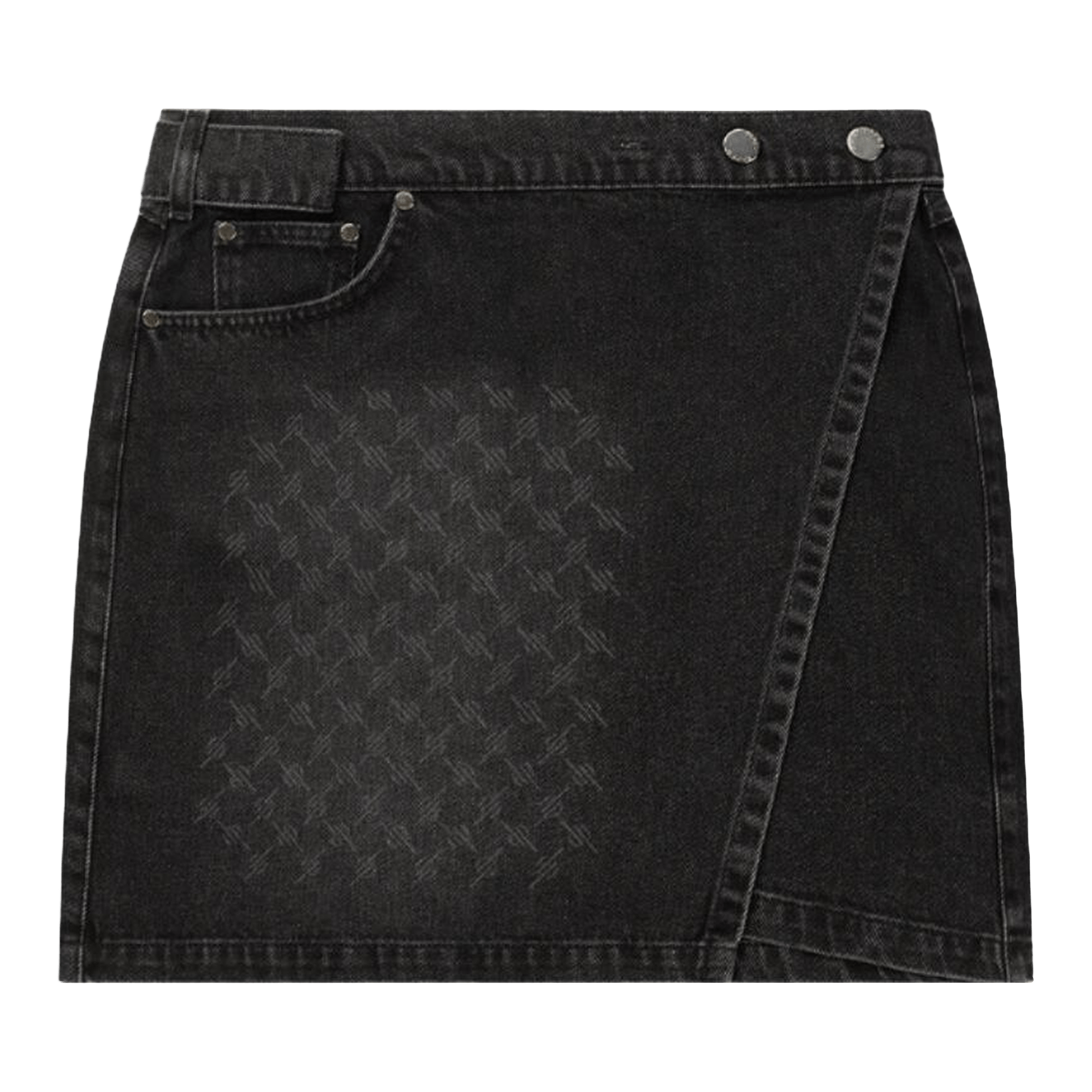Daily Paper Monogram Wrap Denim Skirt 'Black'