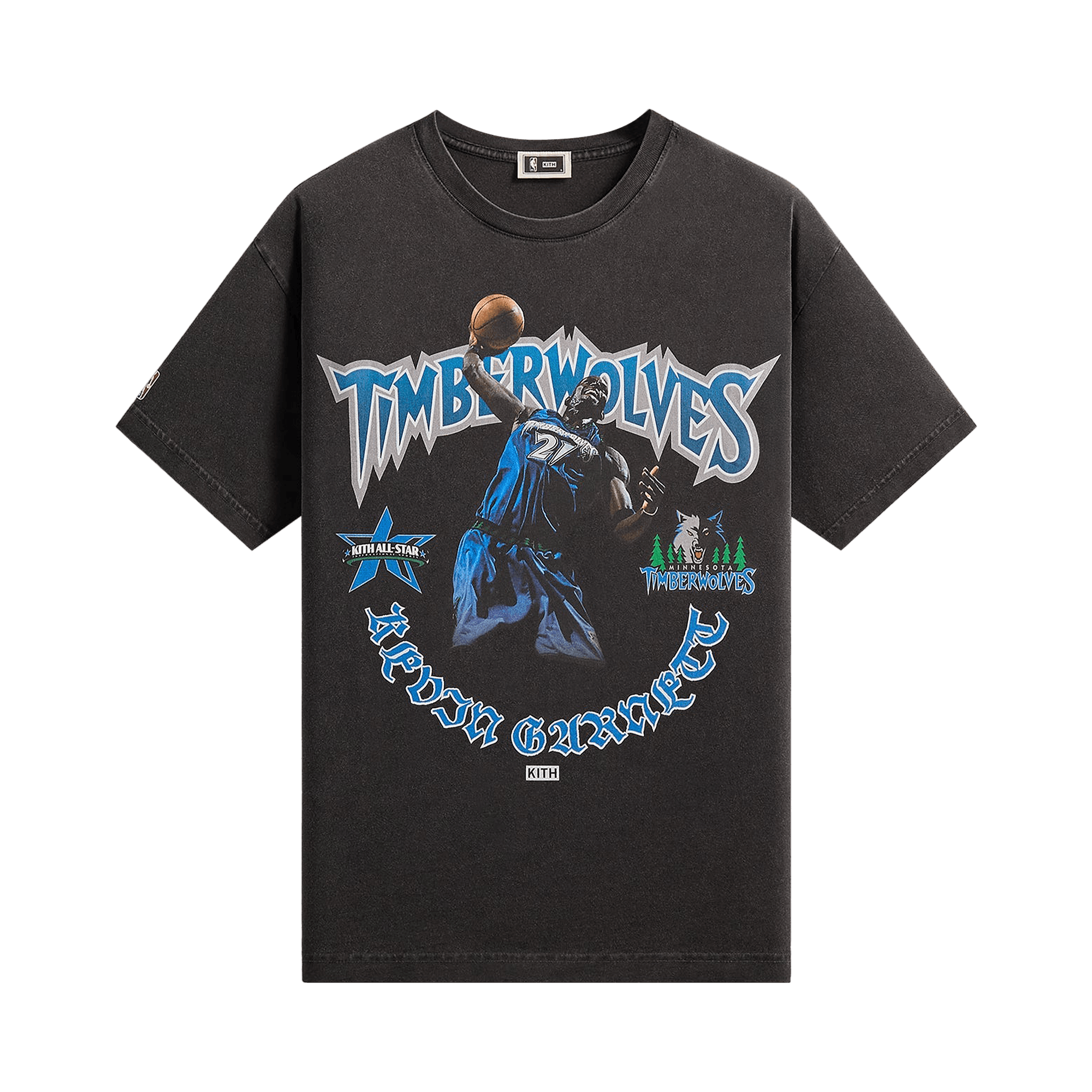 Kith For NBA All-Star Minnesota Timberwolves Kevin Garnett Vintage Tee 'Black'