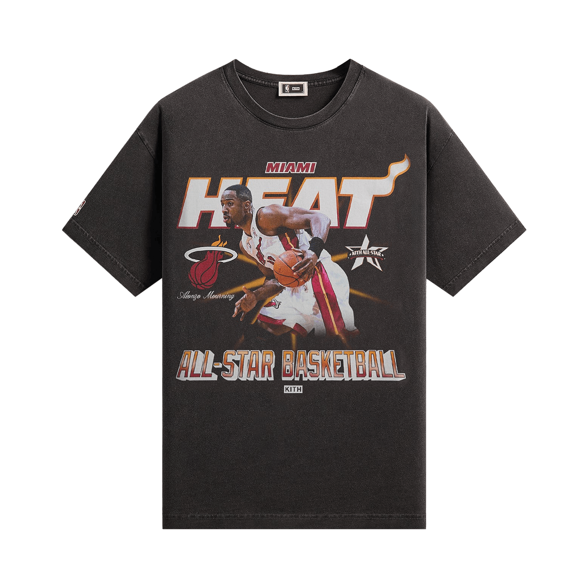 Kith For NBA All-Star Miami Heat Alonzo Mourning Vintage Tee 'Black'