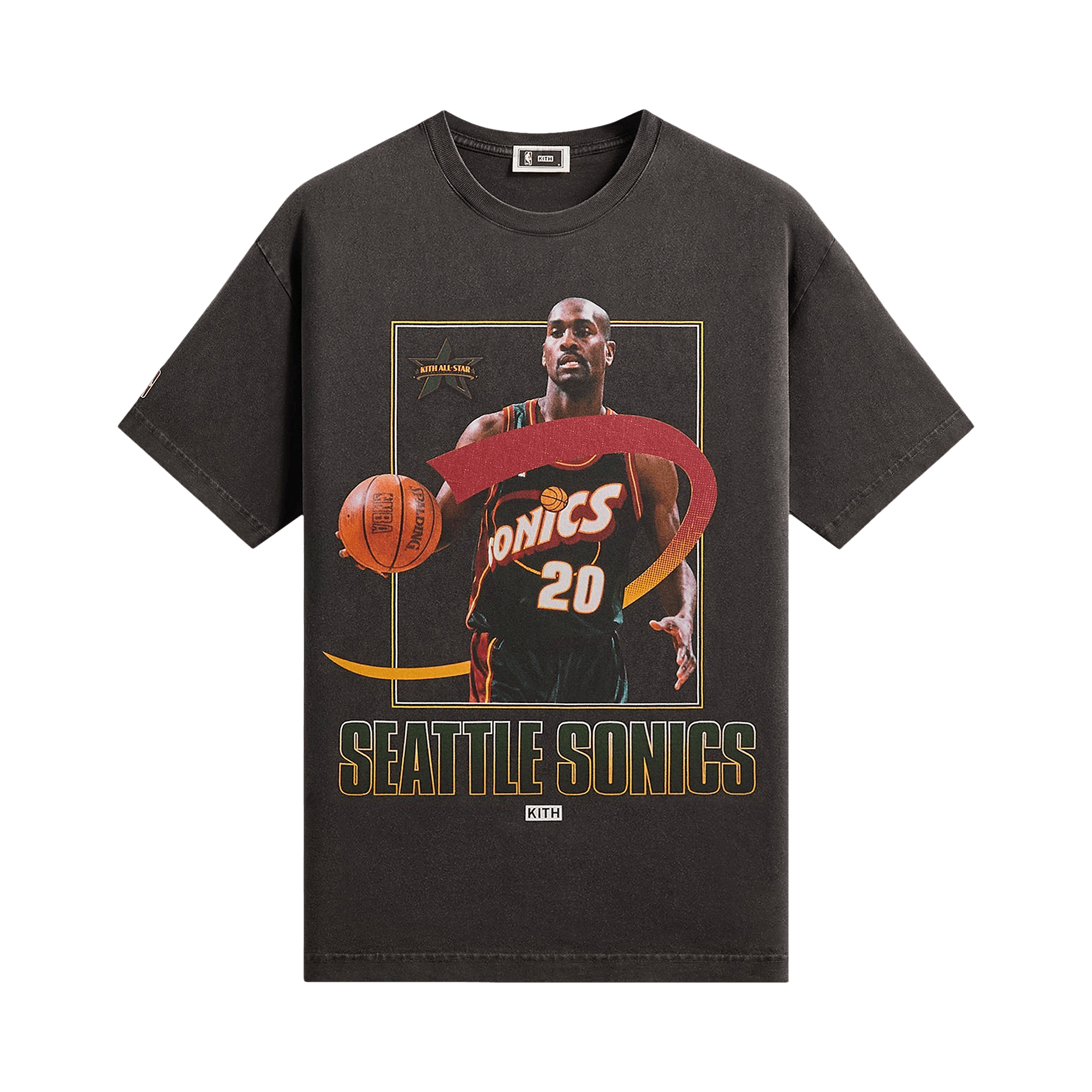 Kith For NBA All-Star Seattle Supersonics Gary Payton Vintage Tee 'Black'