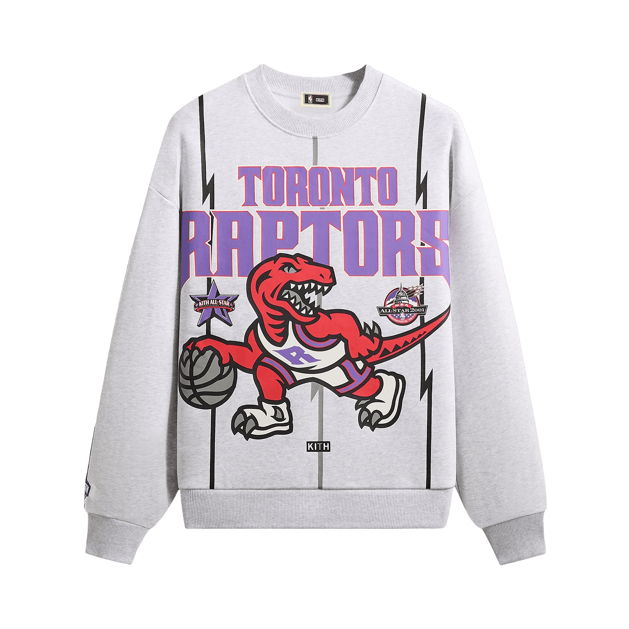 Kith For NBA All-Star Toronto Raptors Nelson Crewneck 'Light Heather Grey'