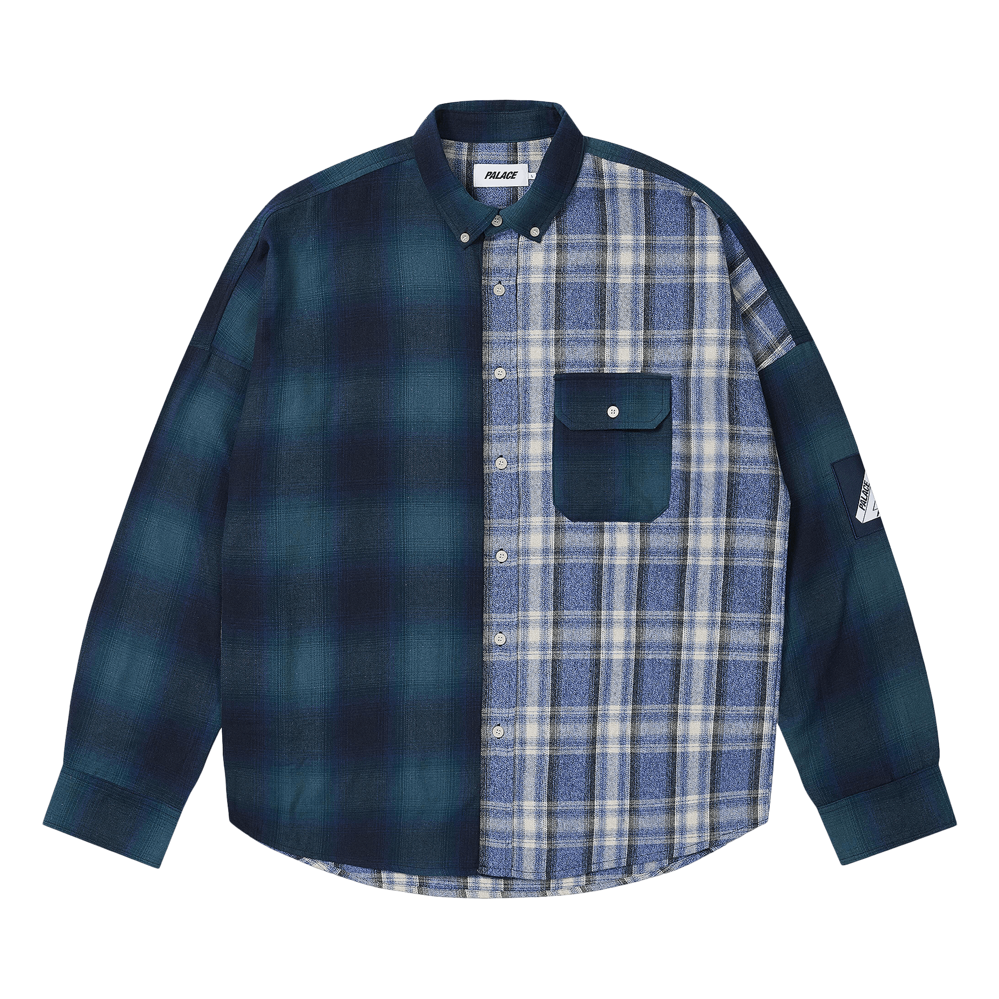 Palace Patchy Flannel Shirt 'Blue'