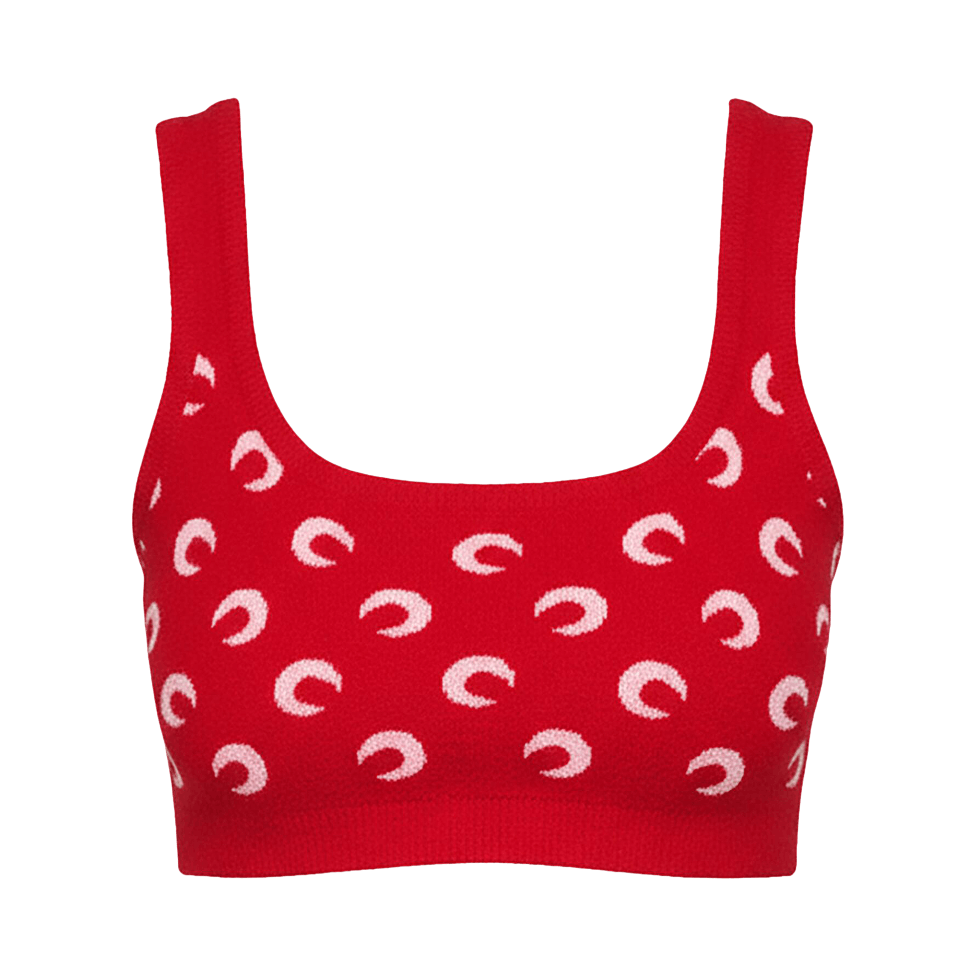 Marine Serre Moon Jacquard Bouclette Bra 'Red/Pink'