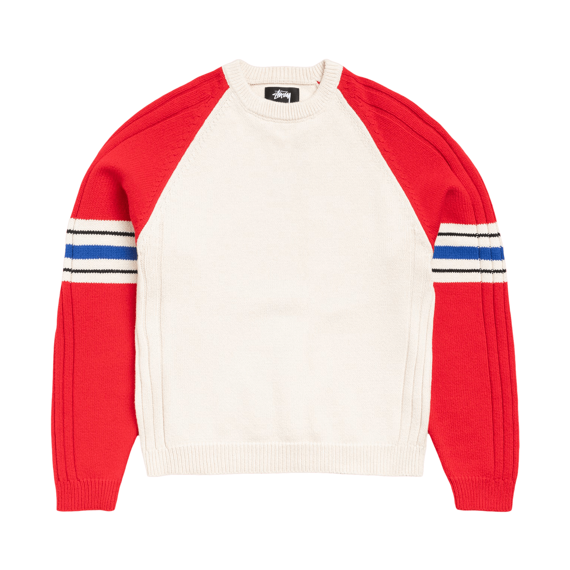 Stussy Stripe Raglan Crew 'Red'