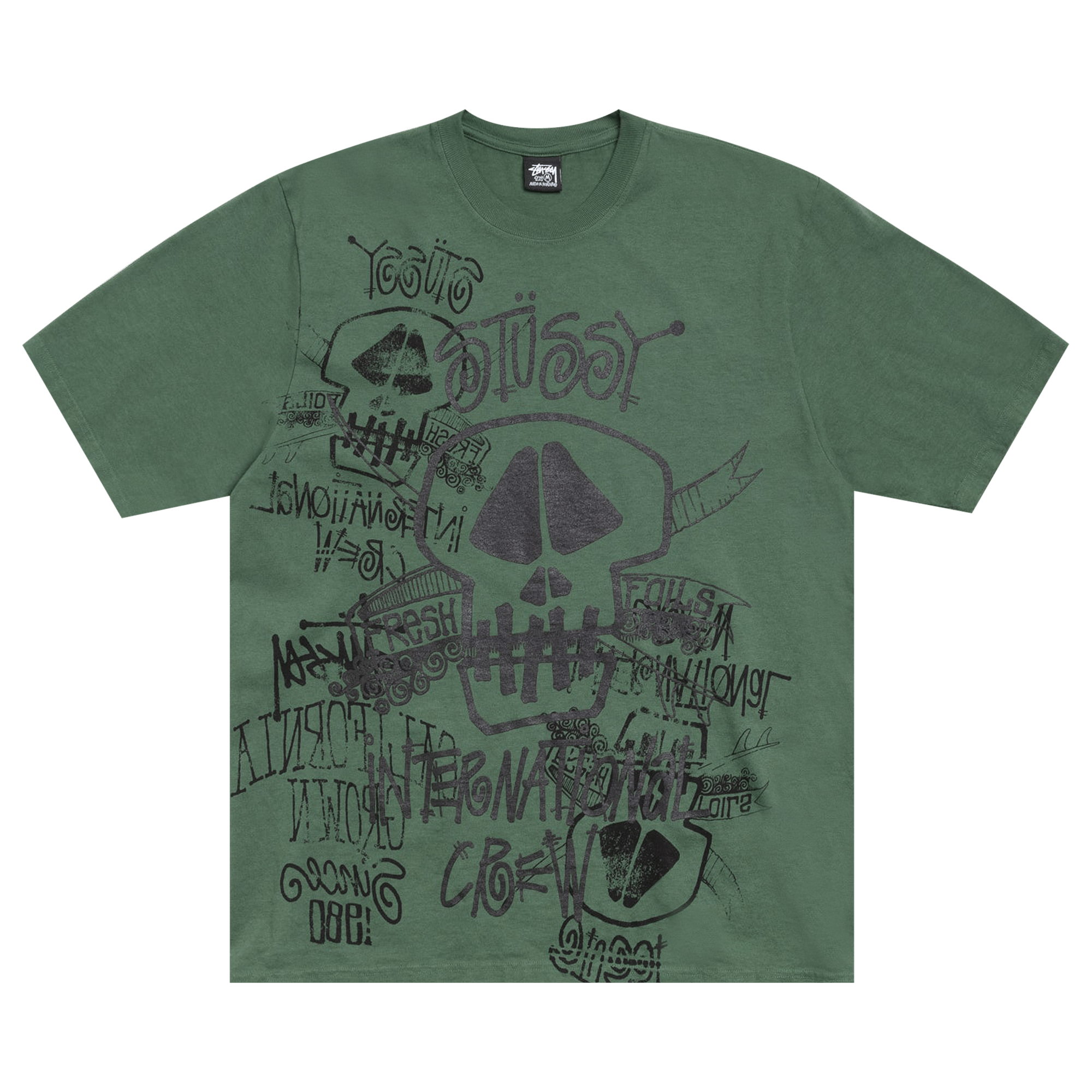 Stussy Skulls Tee Pigment Dyed 'Pine'