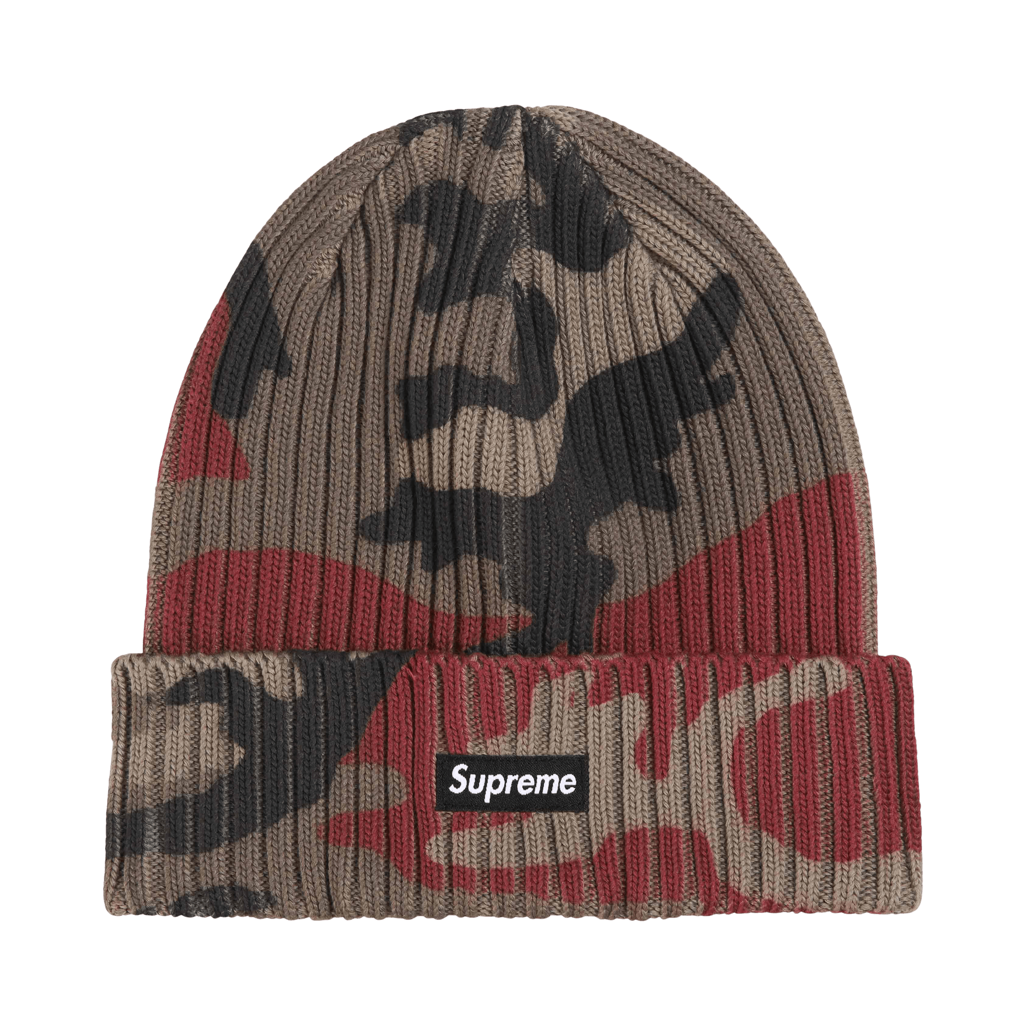 Supreme Overdyed Beanie 'Red Camo'