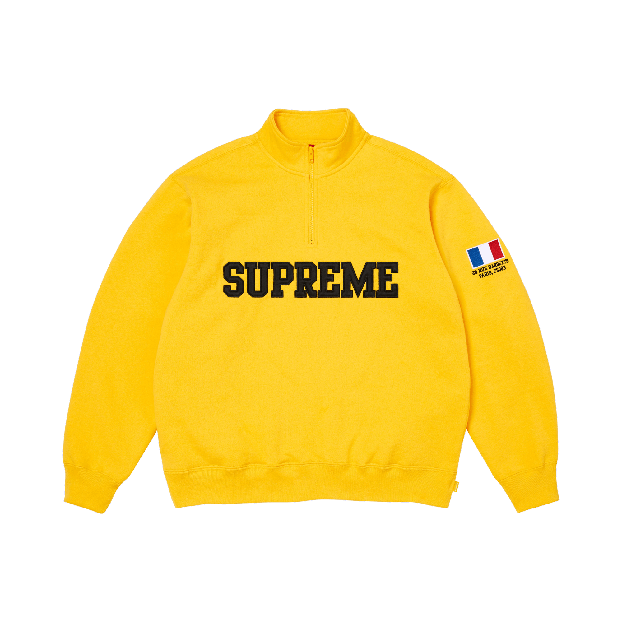 Supreme Shop Flag Half Zip Pullover 'Yellow Paris'