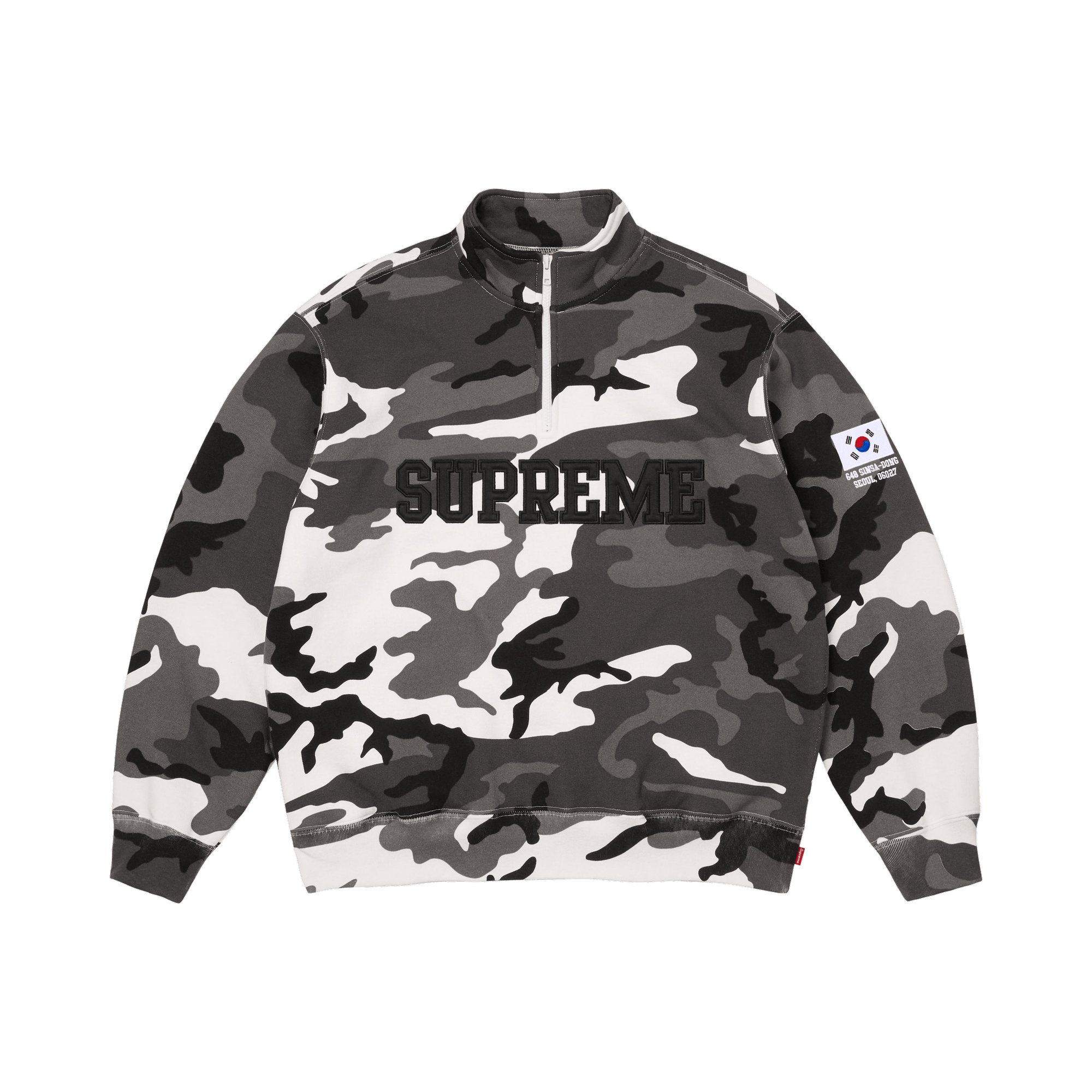 Supreme Shop Flag Half Zip Pullover 'Snow Camo Seoul'