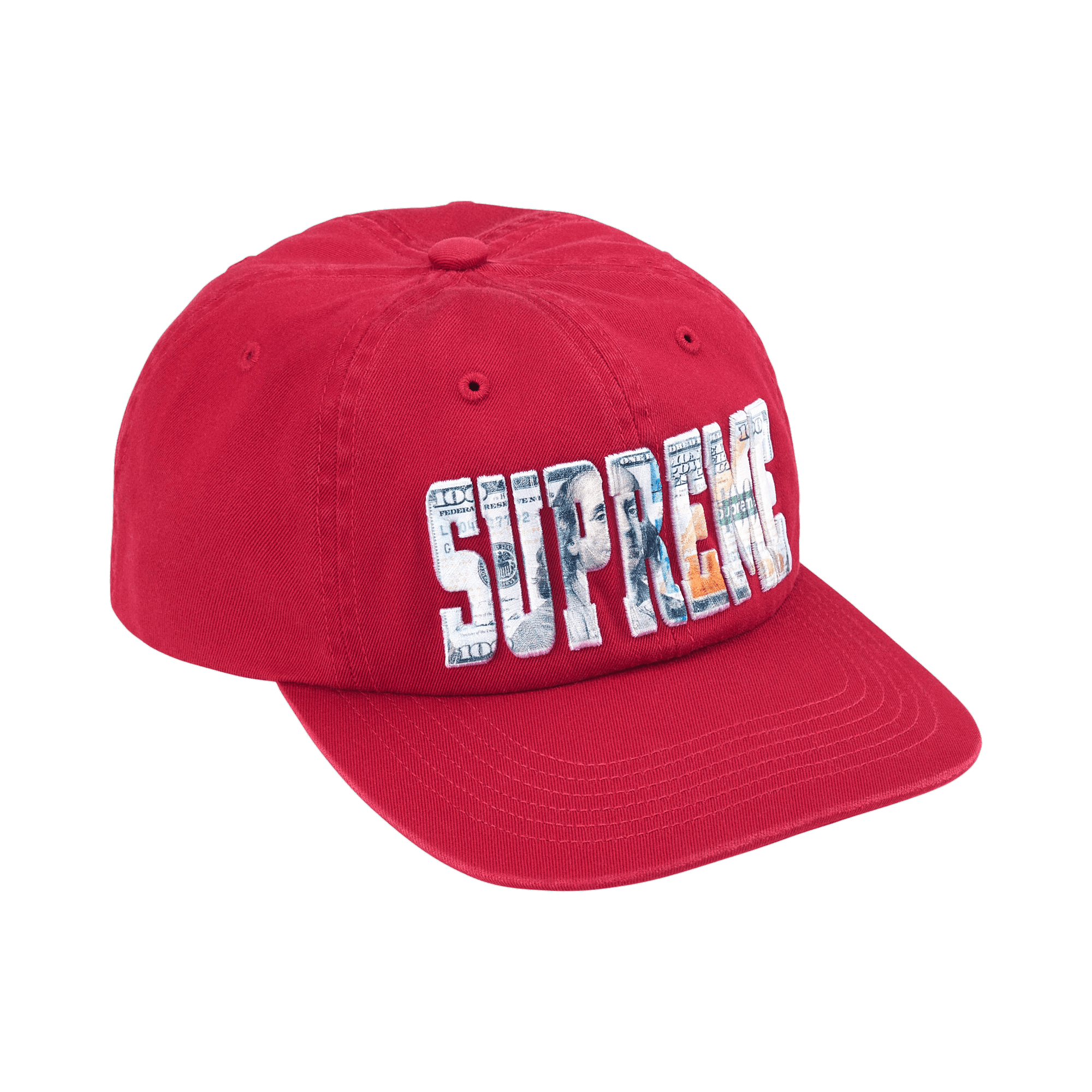 Supreme Embroidered Money Logo 6-Panel 'Red'