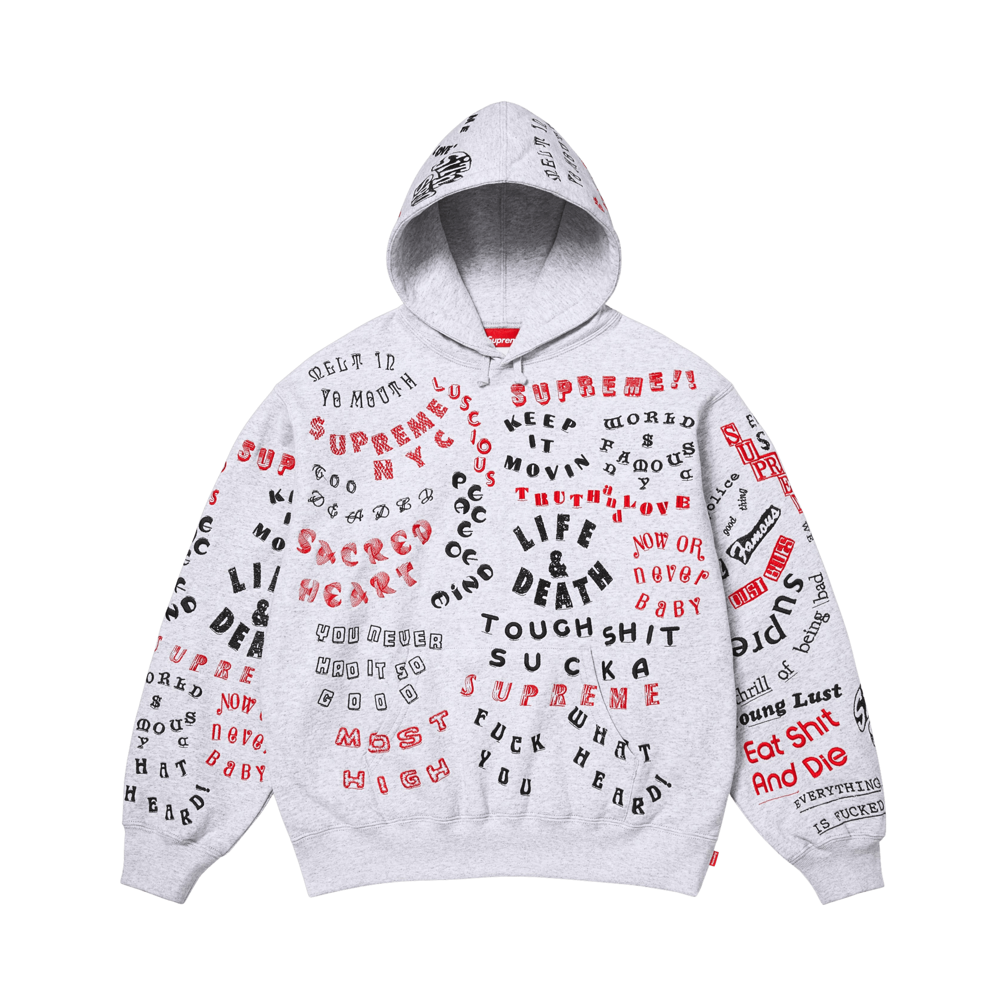 Supreme Too Deadly Hooded Sweatshirt 'Ash Grey'