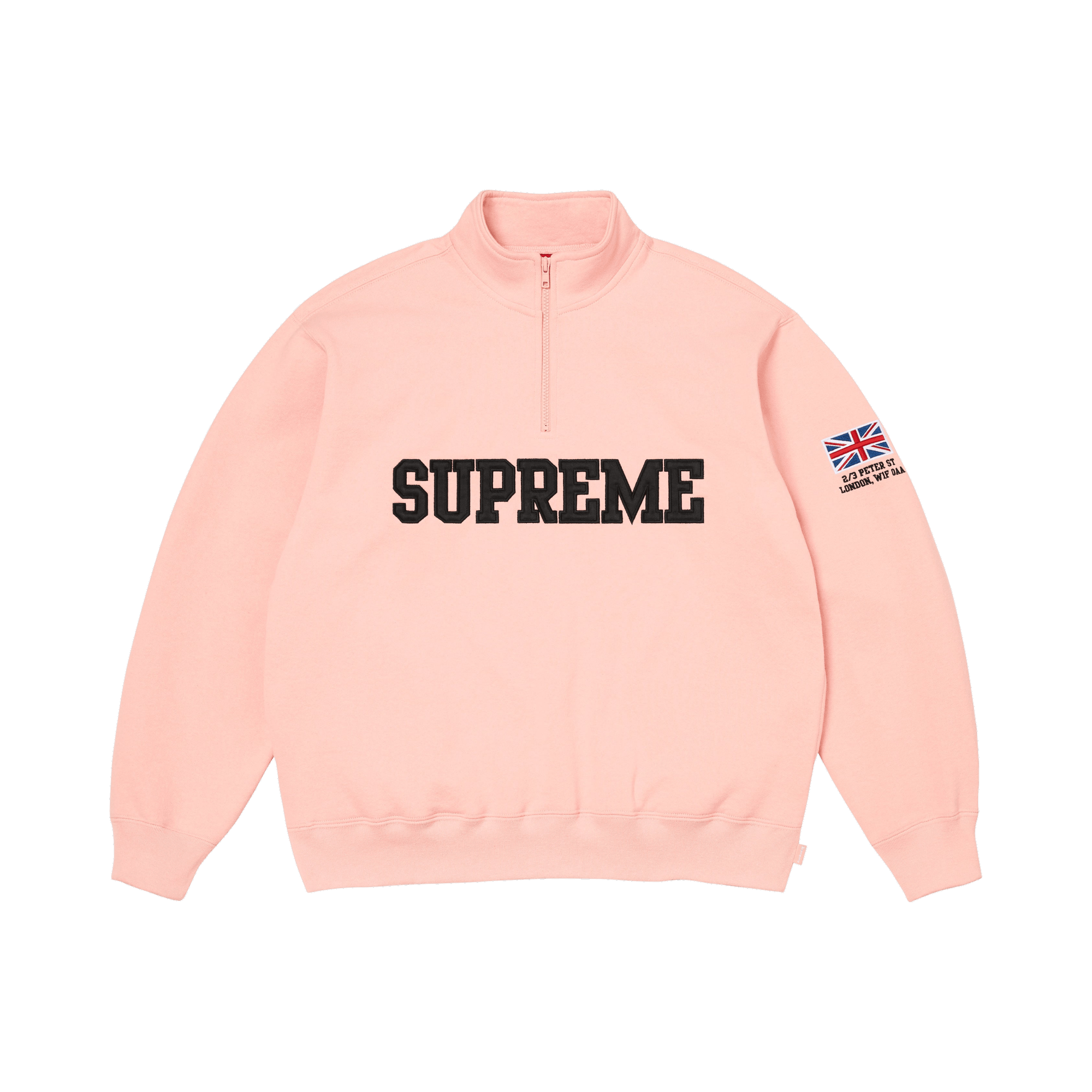 Supreme Shop Flag Half Zip Pullover 'Light Pink London'