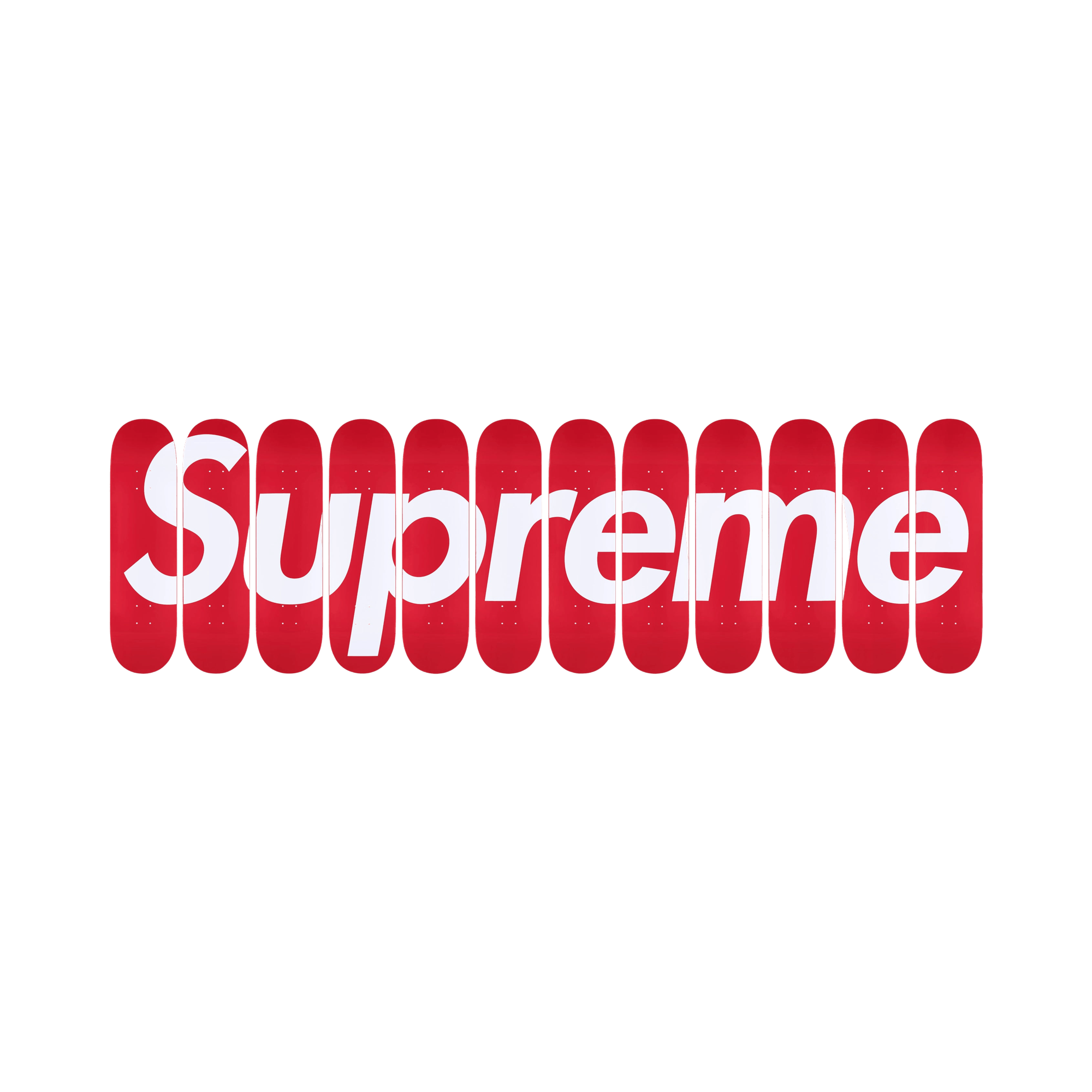 Supreme Box Logo Skateboards (Set Of 12) 'Red'