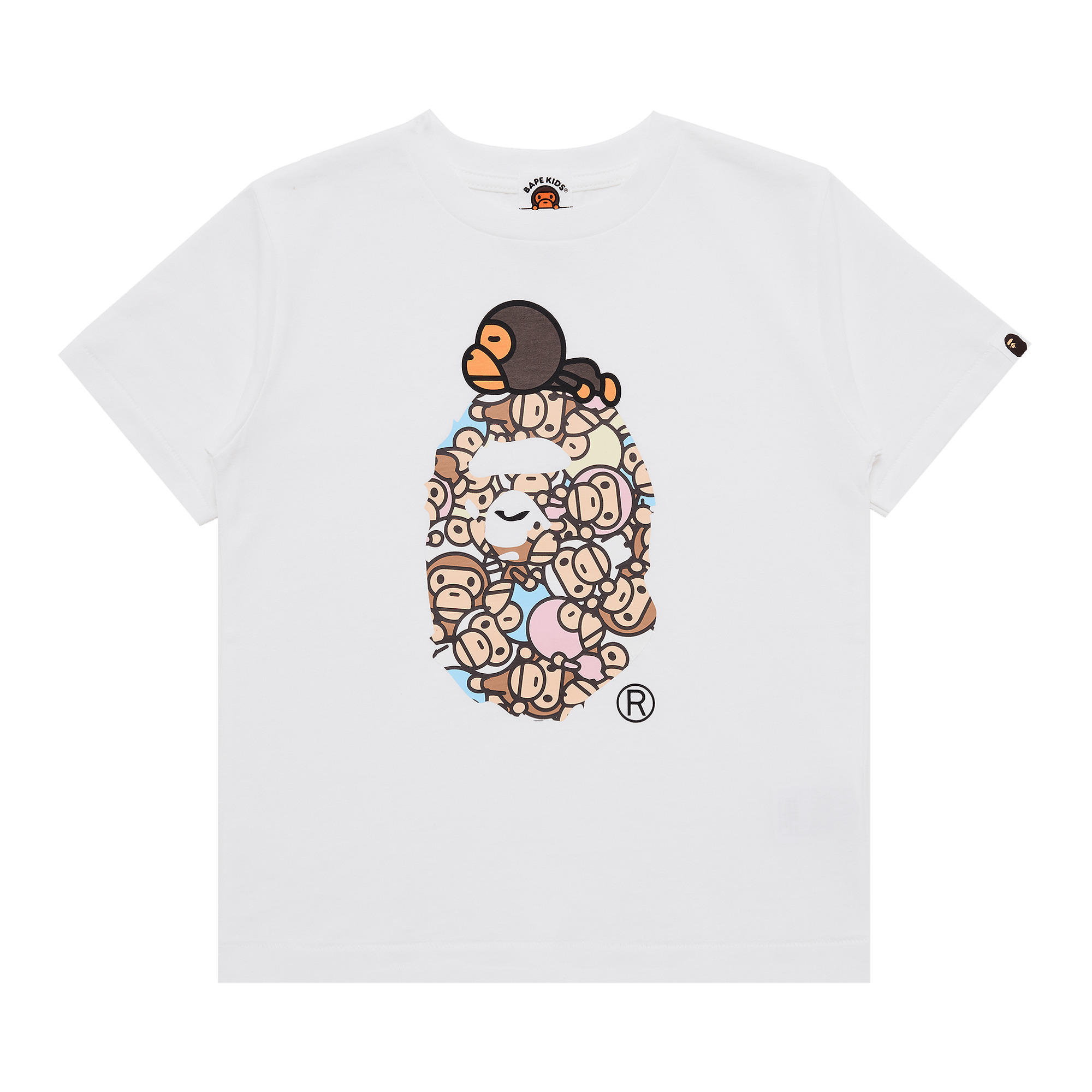 Buy BAPE ABC Camo Japanese Letters Tee 'White/Green' - 1I80 110