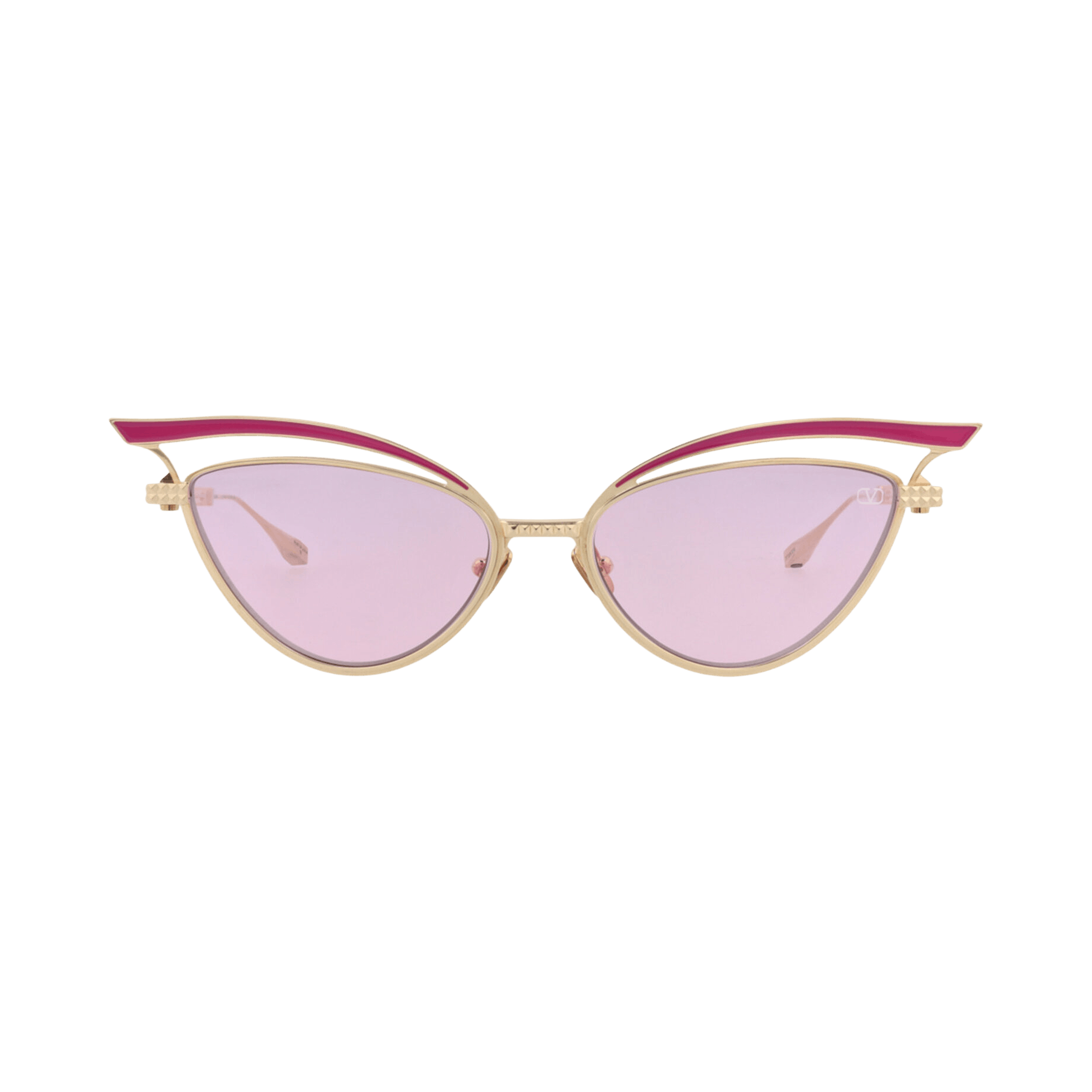 Valentino Cat Eye-Frame Metal Sunglasses 'Gold/Pink'
