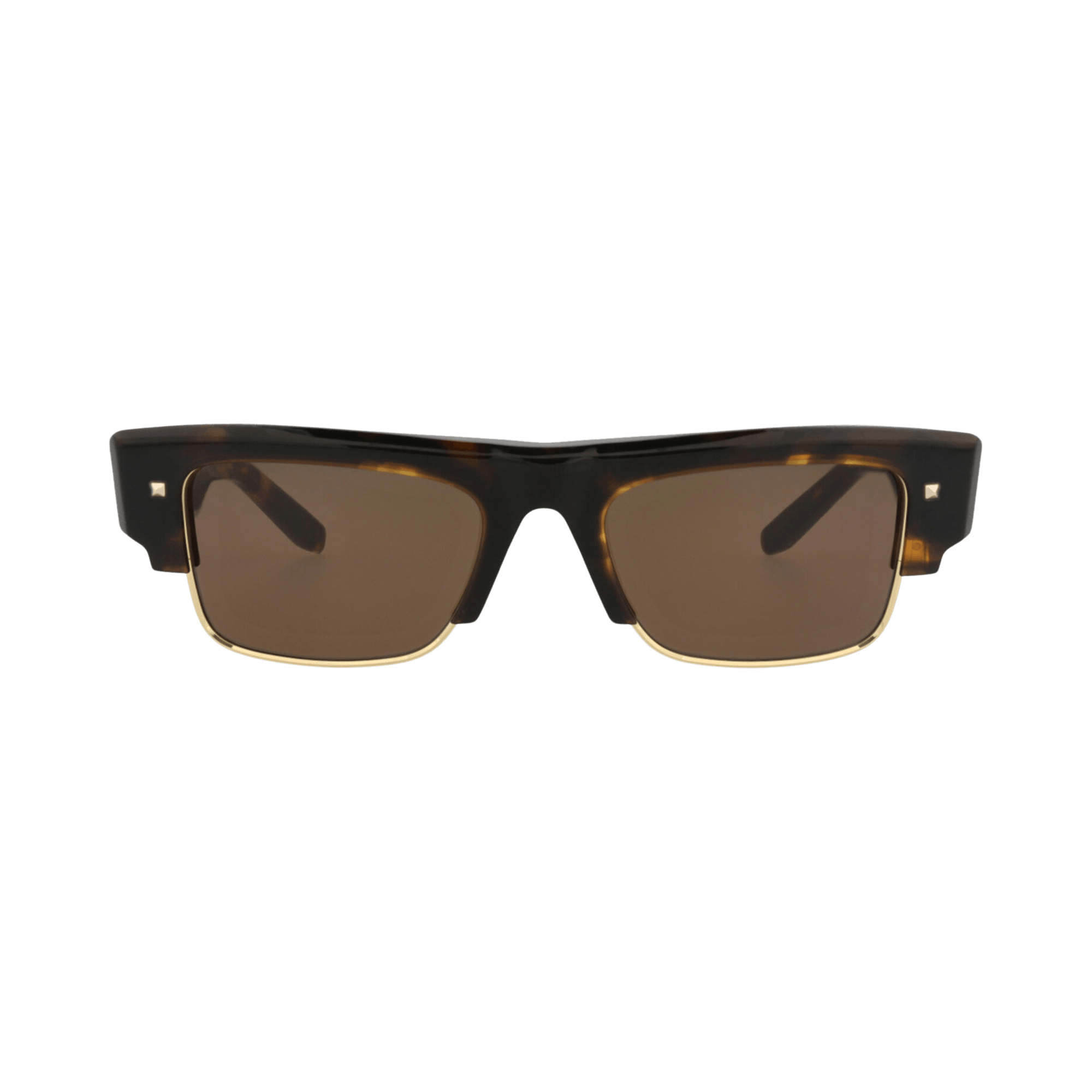 Valentino Square-Frame Acetate/Metal Sunglasses 'Tortoise/Brown'