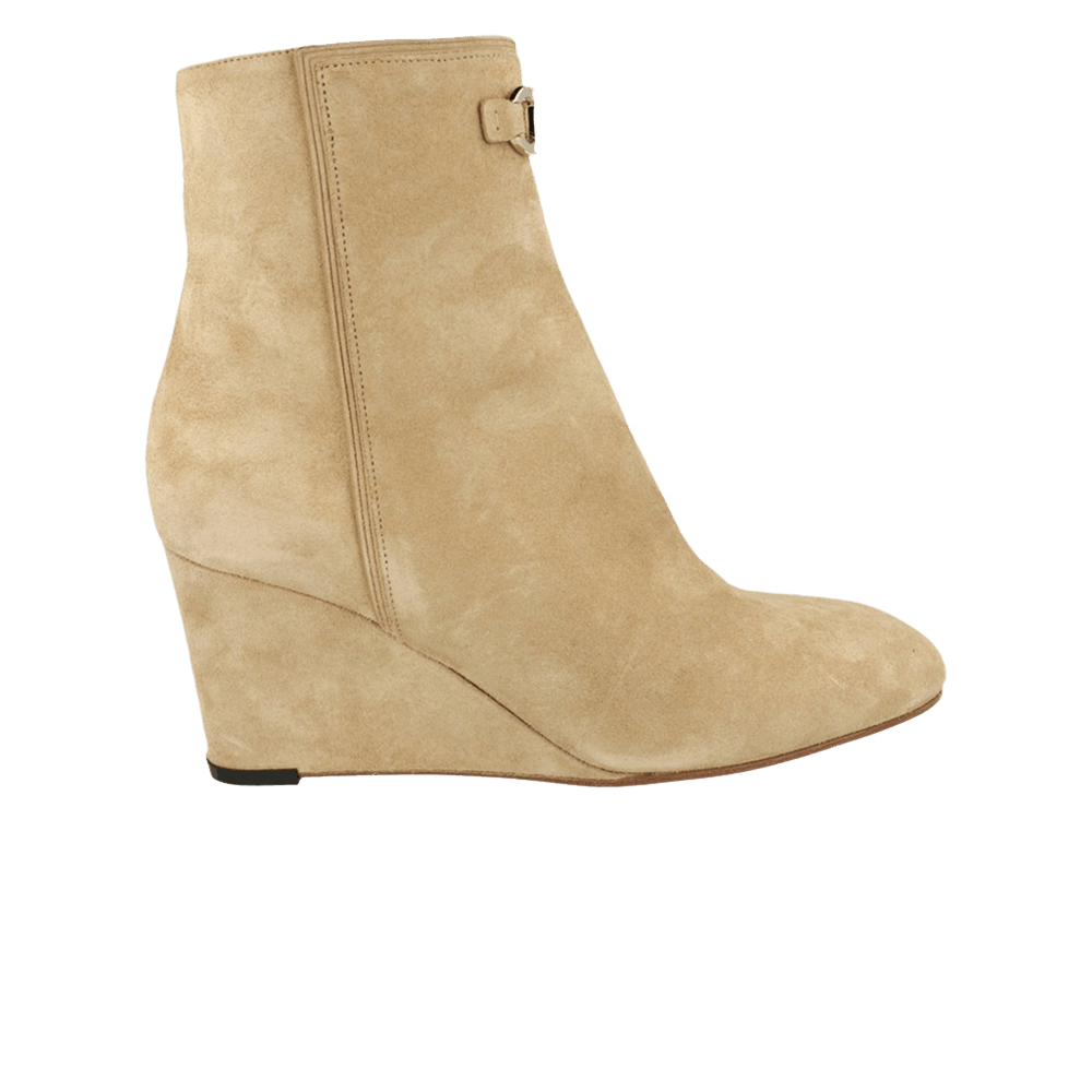 Ferragamo Wmns Catuja 70 Suede Ankle Bootie 'Bone'