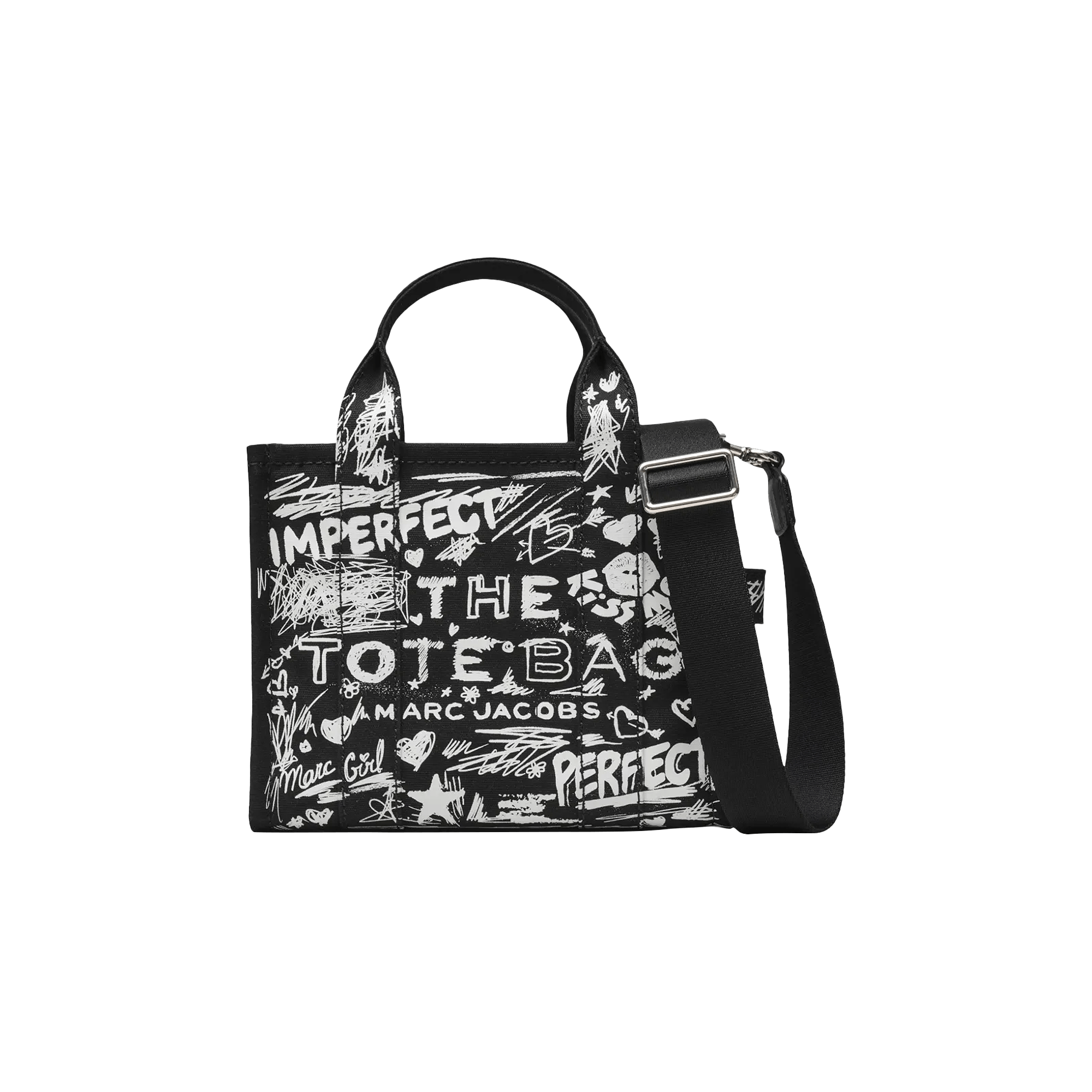 Marc Jacobs Punk Scribble Canvas Small Tote Bag 'Black/Multicolor'