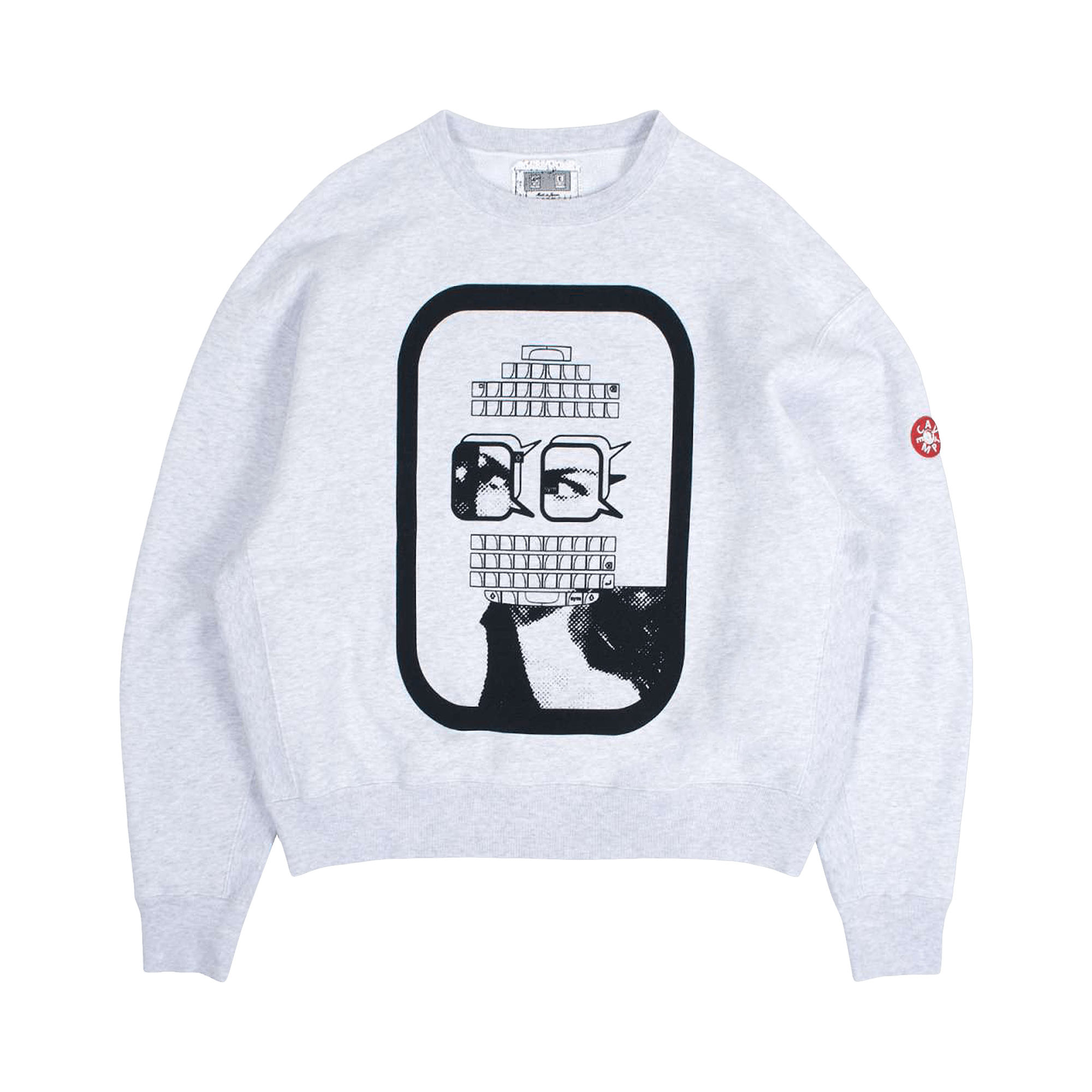 Buy Cav Empt Overdye Zig Patch Short-Sleeve Crewneck 'Charcoal
