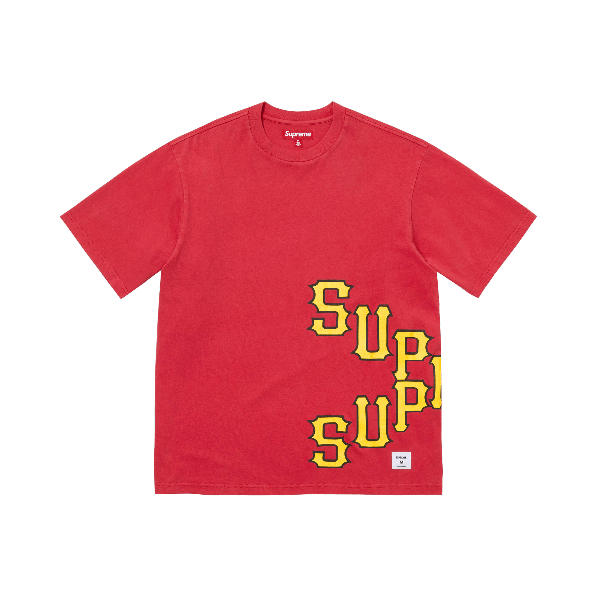 Supreme Cracked Spellout Short-Sleeve Top 'Washed Red'