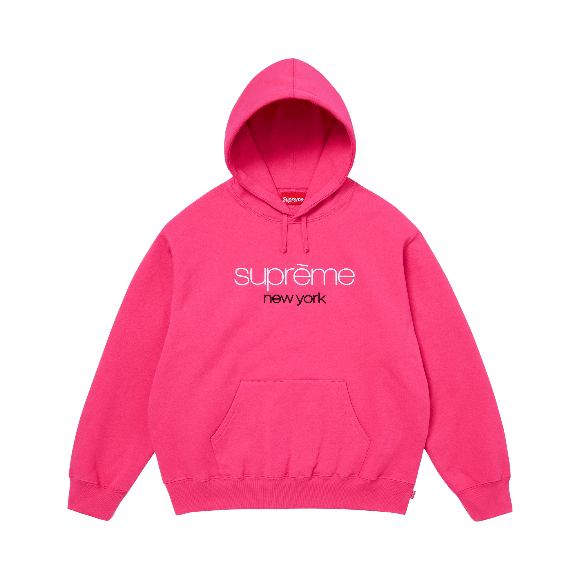 Supreme Classic Logo Hooded Sweatshirt 'Bright Fuchsia'