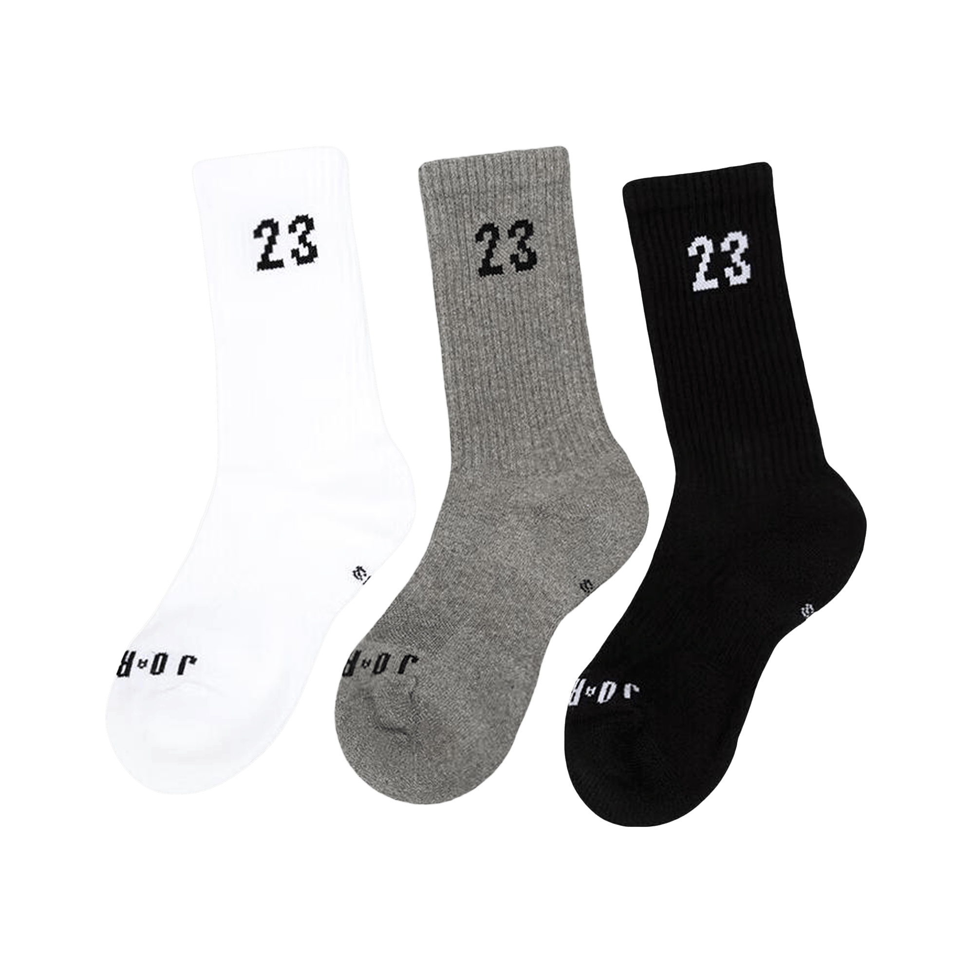 Air Jordan Essentials Crew Socks (3 Pairs) 'Black/Grey/White'