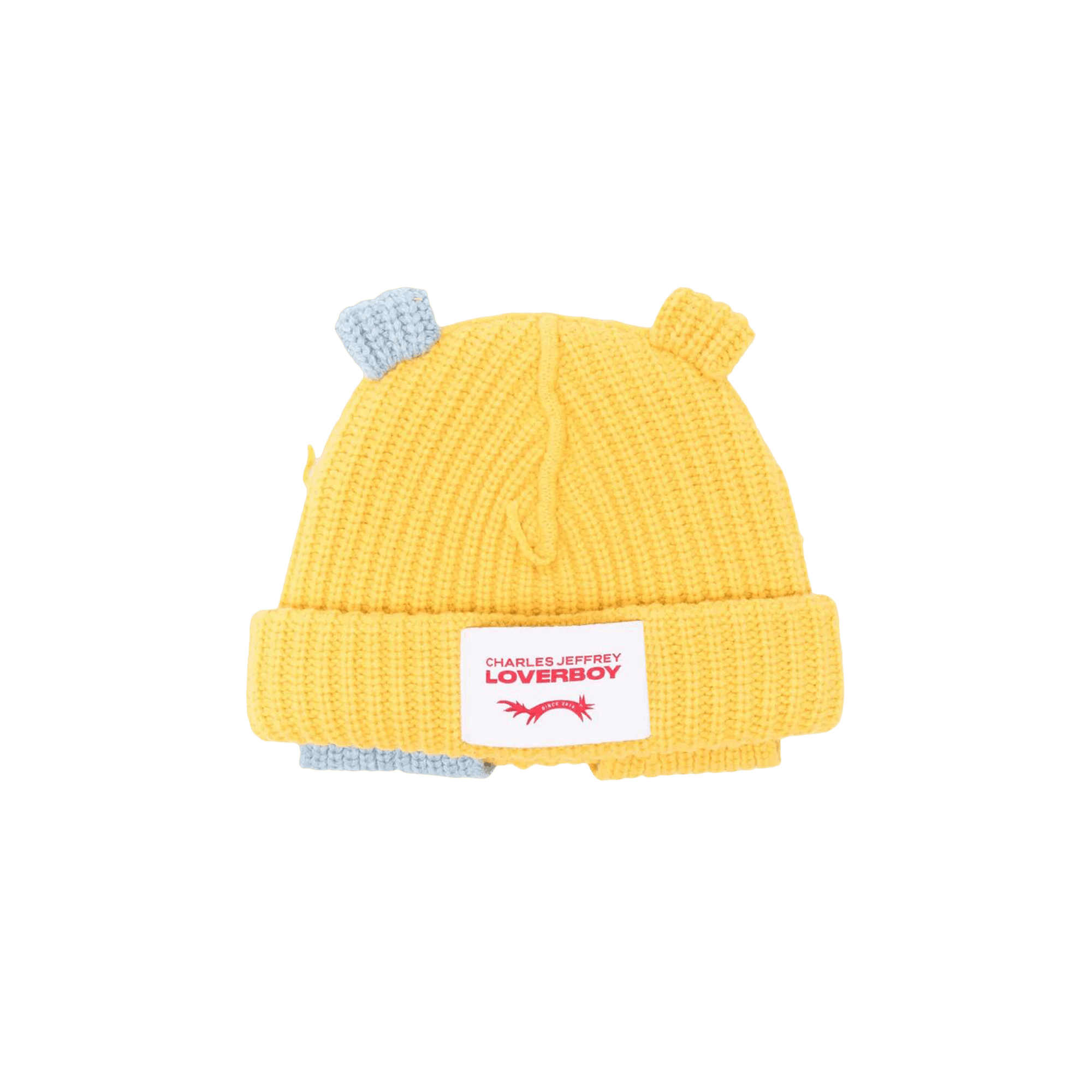 Charles Jeffrey Loverboy Chunky Rabbit Beanie 'Yellow/Blue'