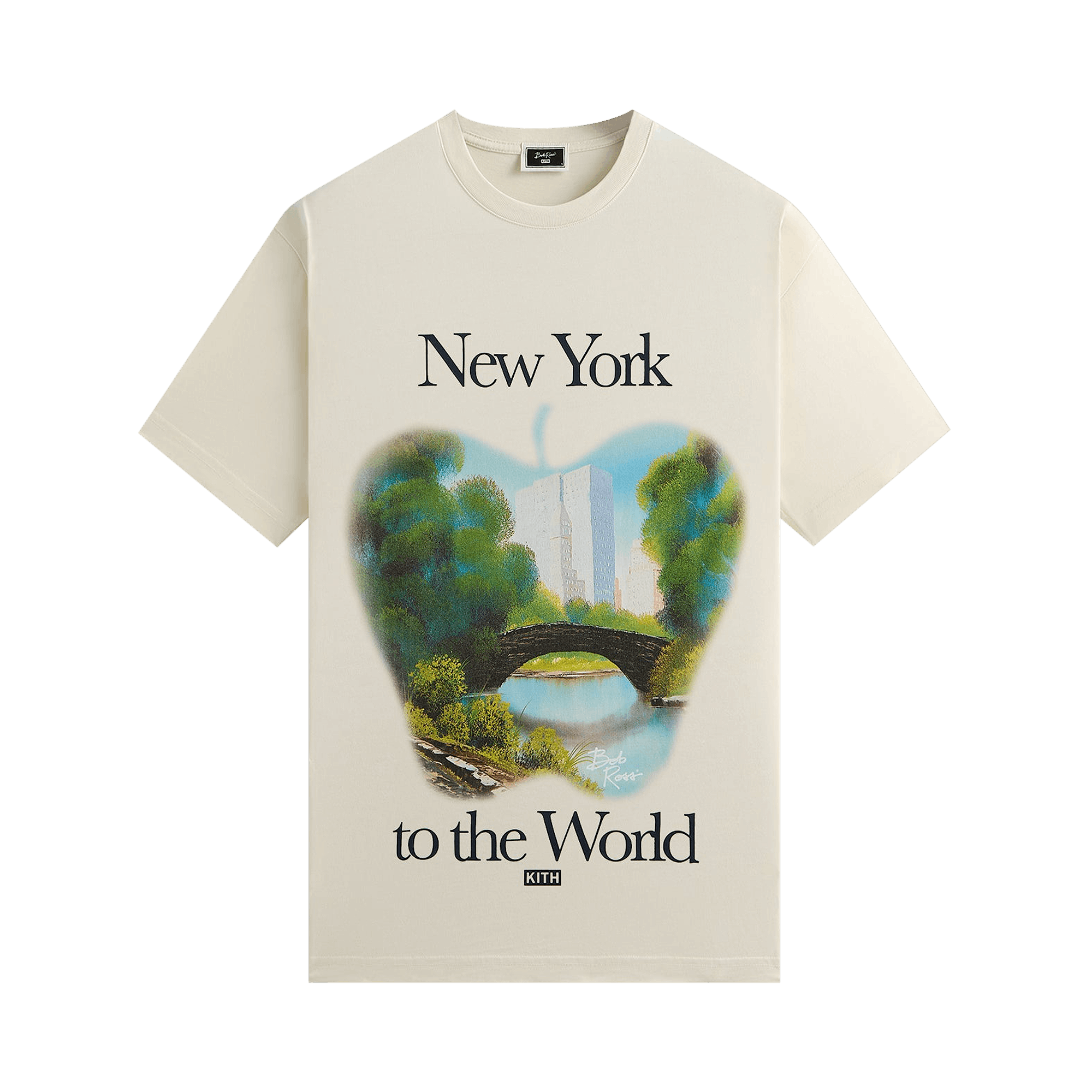 Kith For Bob Ross New York To The World Vintage Tee 'Sandrift'