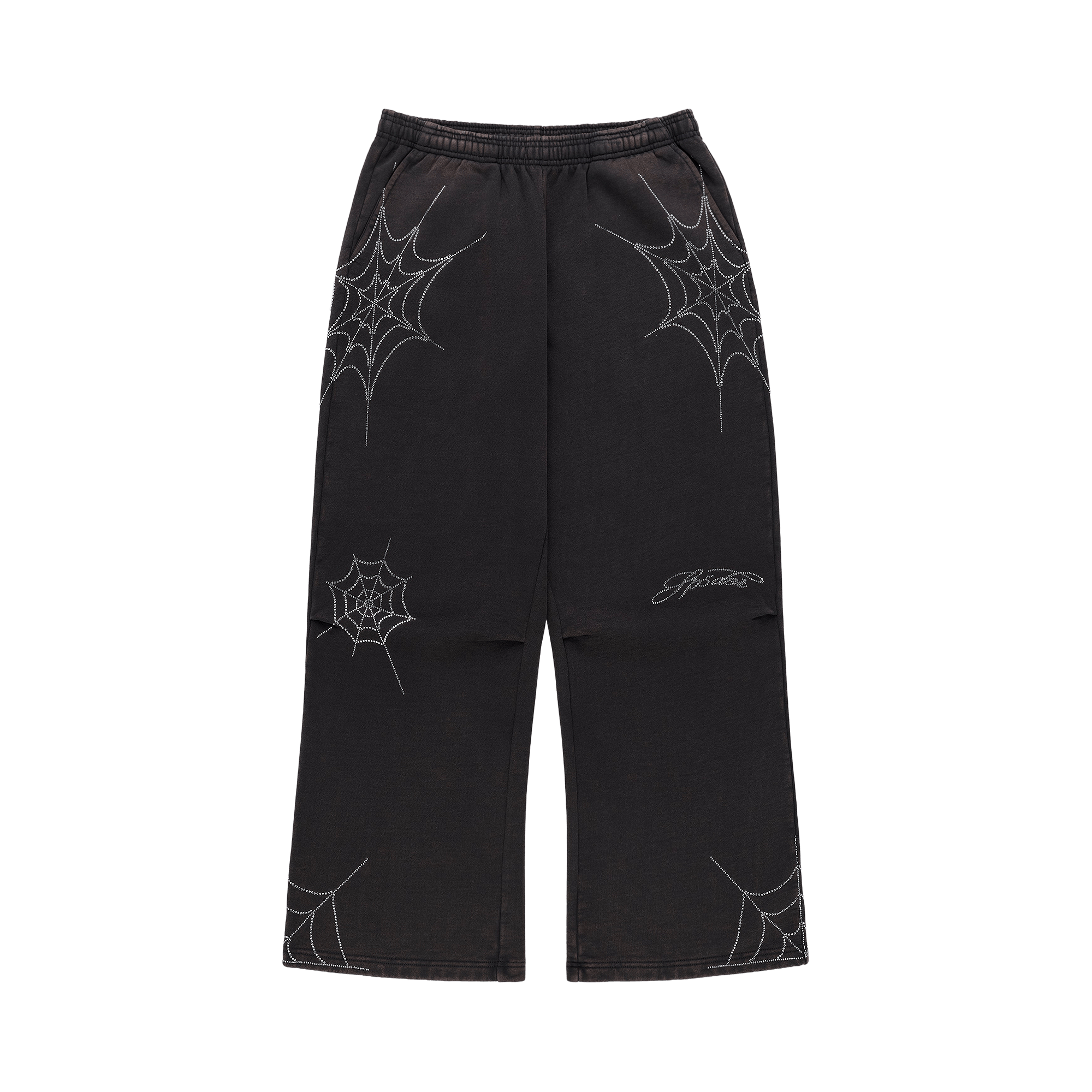 Sp5der Rhinestone Web Sweatpant 'Black'