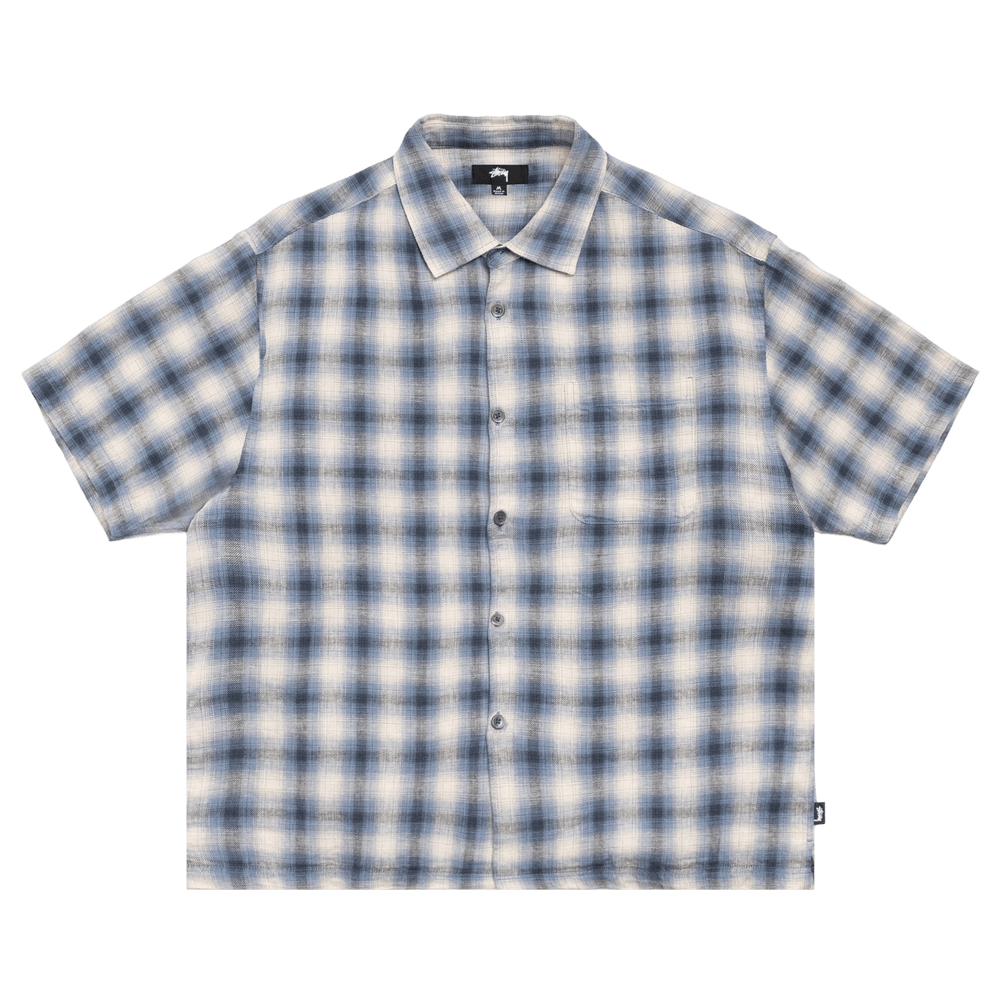 Stussy Liam Short-Sleeve Plaid Shirt 'Blue'
