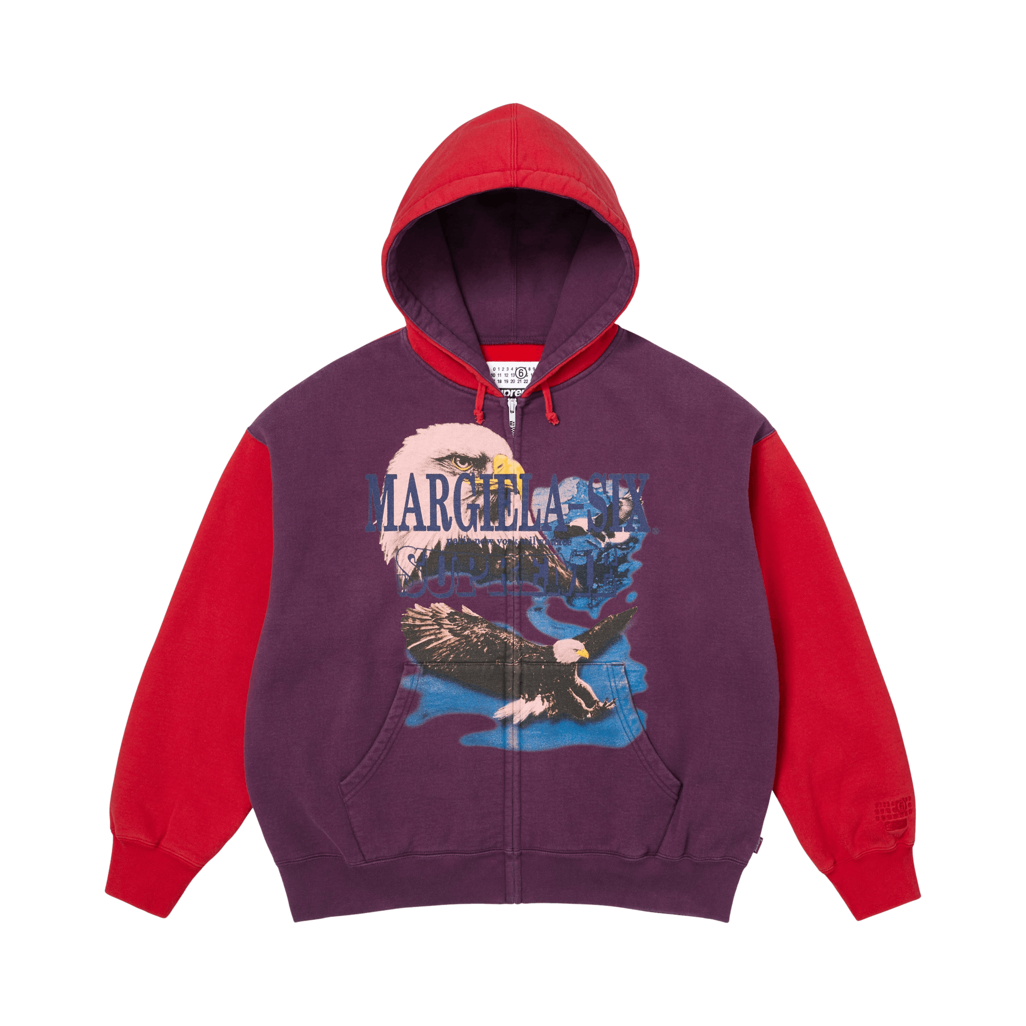 Supreme x MM6 Maison Margiela Eagle Zip Up Hooded Sweatshirt 'Purple'
