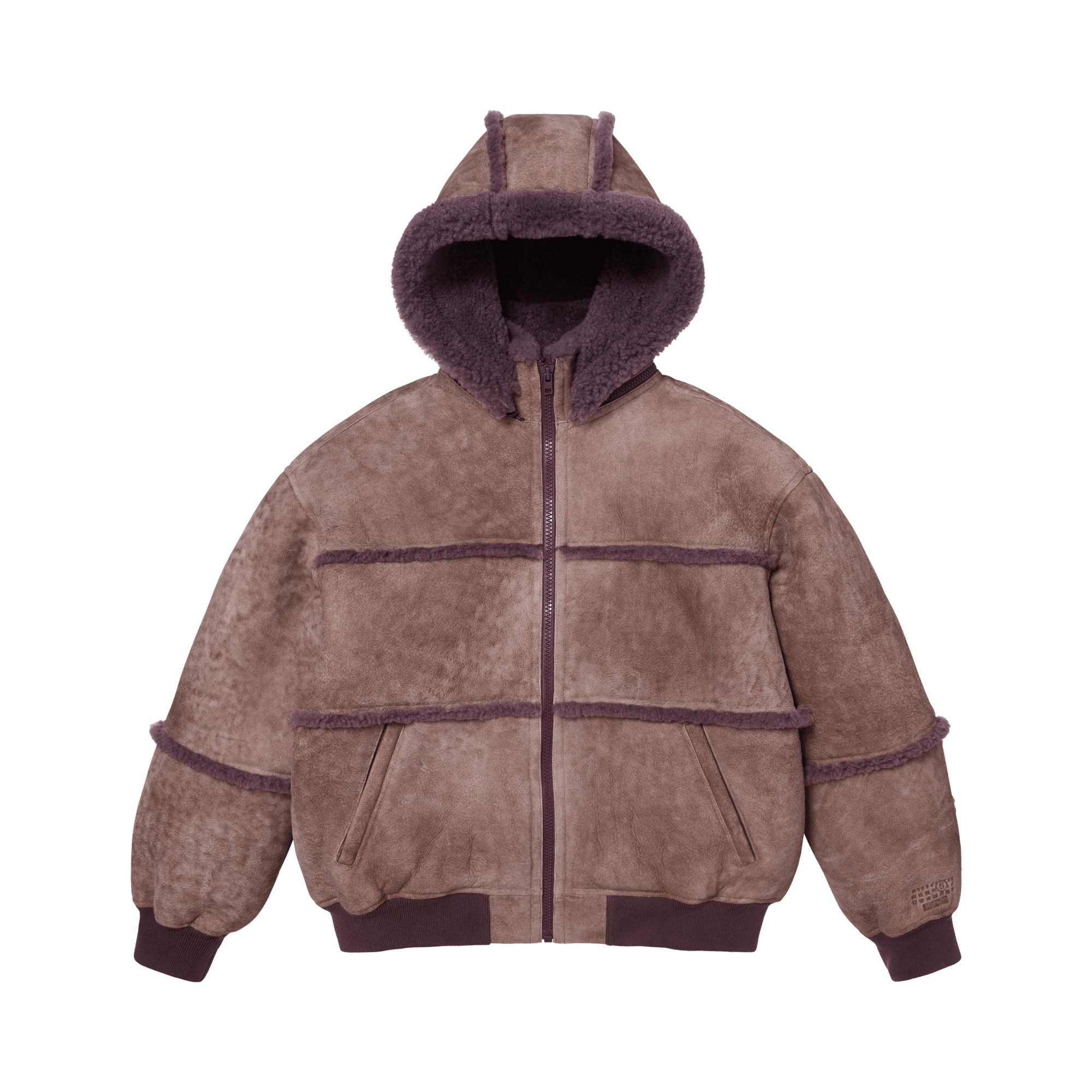 Supreme x MM6 Maison Margiela Hooded Shearling Bomber Jacket 'Purple'