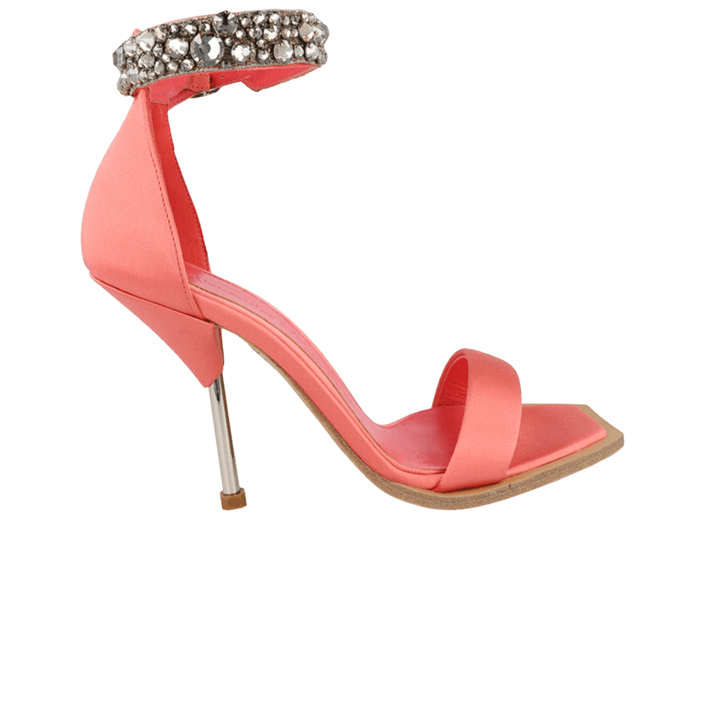 Alexander McQueen Wmns Crystal-Cuff Stiletto Heel 'Coral Crystal Silver'