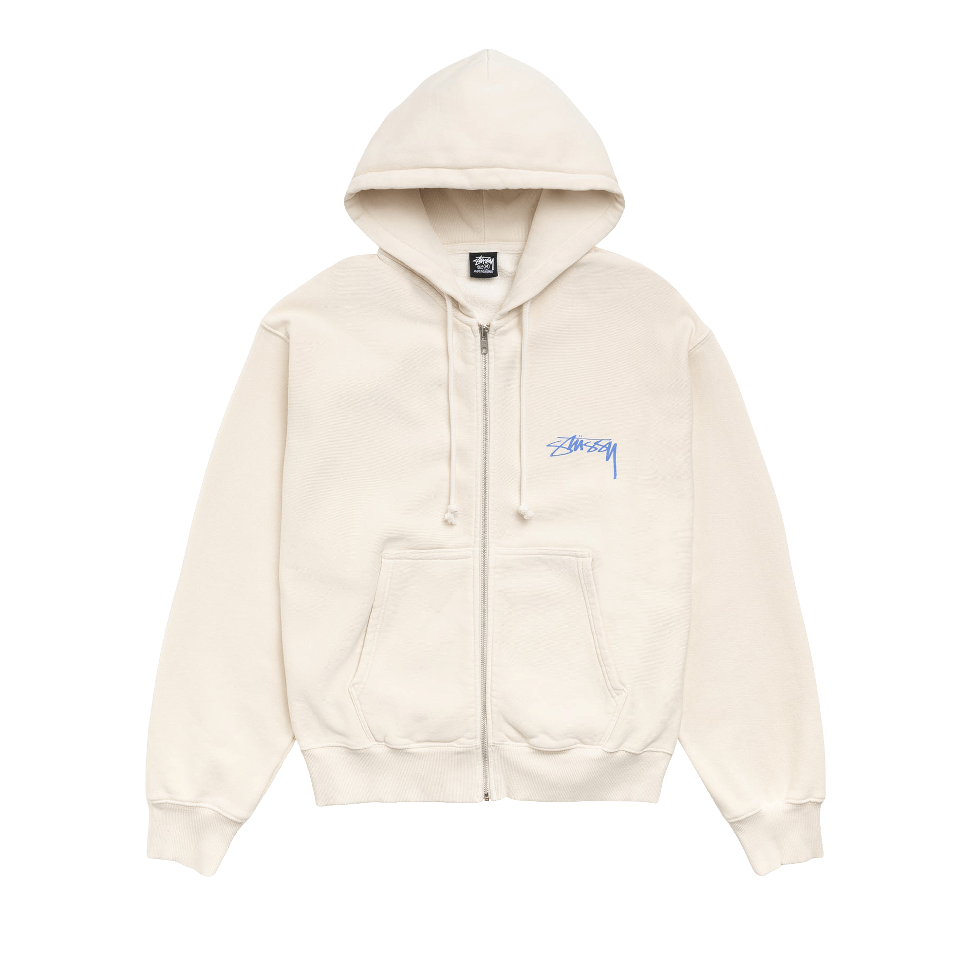 Stussy Stack Zip Hoodie Pigment Dyed 'Bone'
