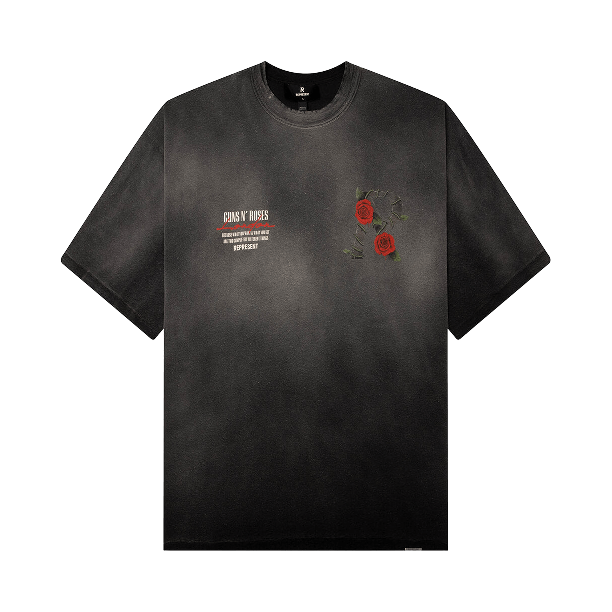 Represent Clo x Guns N' Roses Tour T-Shirt 'Stained Black'
