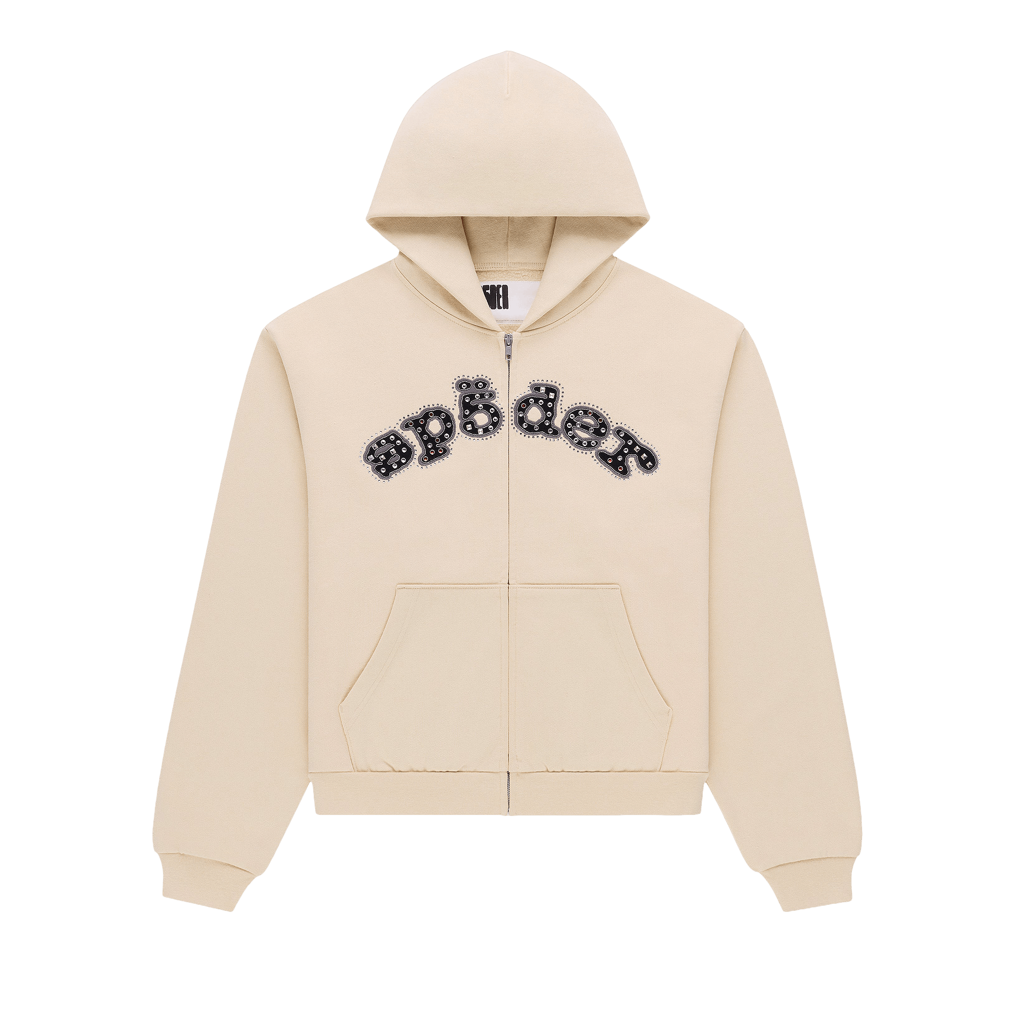 Sp5der Mixed Stone Og V2 Zip Hoodie 'Cream'