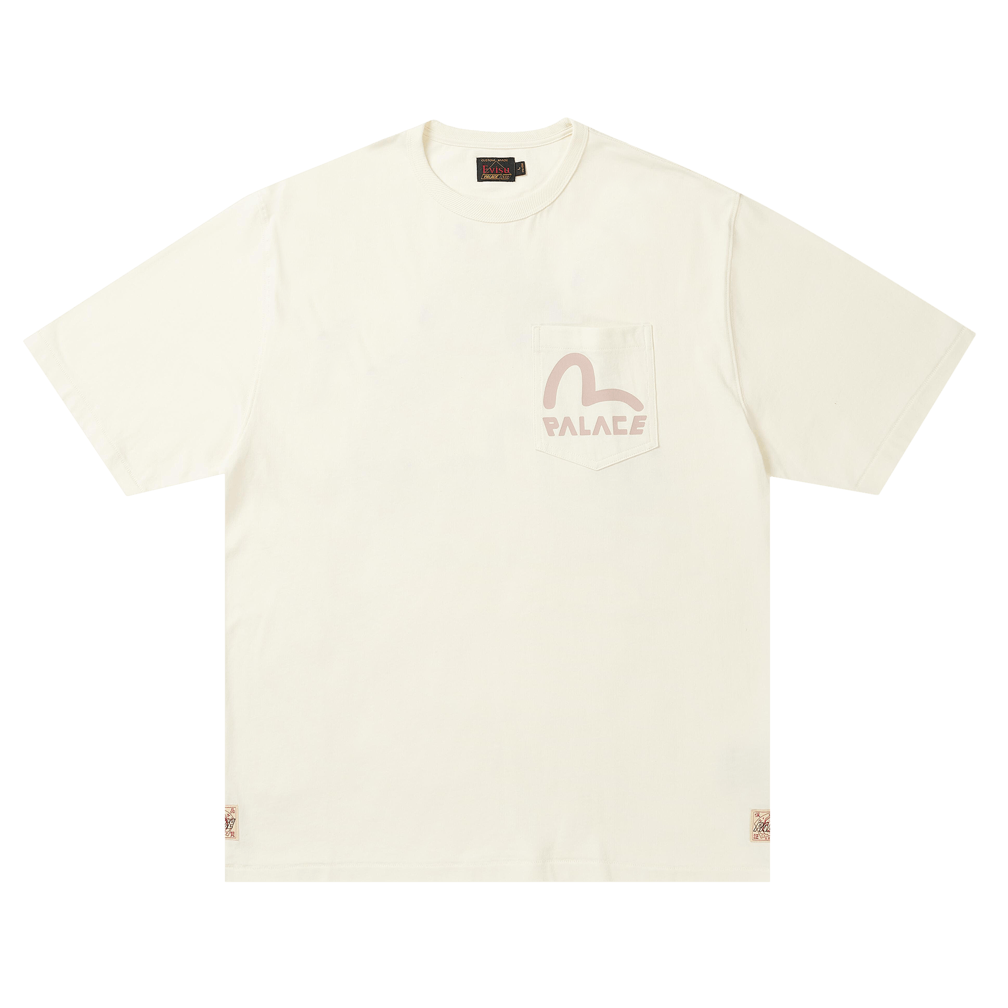 Palace x Evisu Heavy Wash T-Shirt 'Off White'