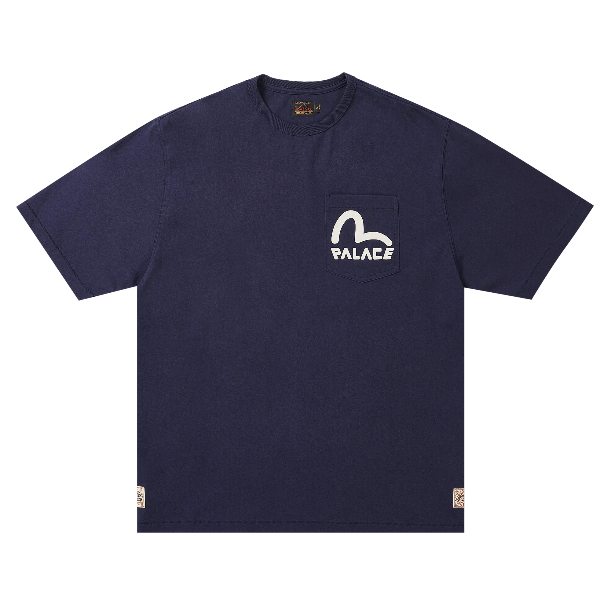 Palace x Evisu Heavy Wash T-Shirt 'Navy'