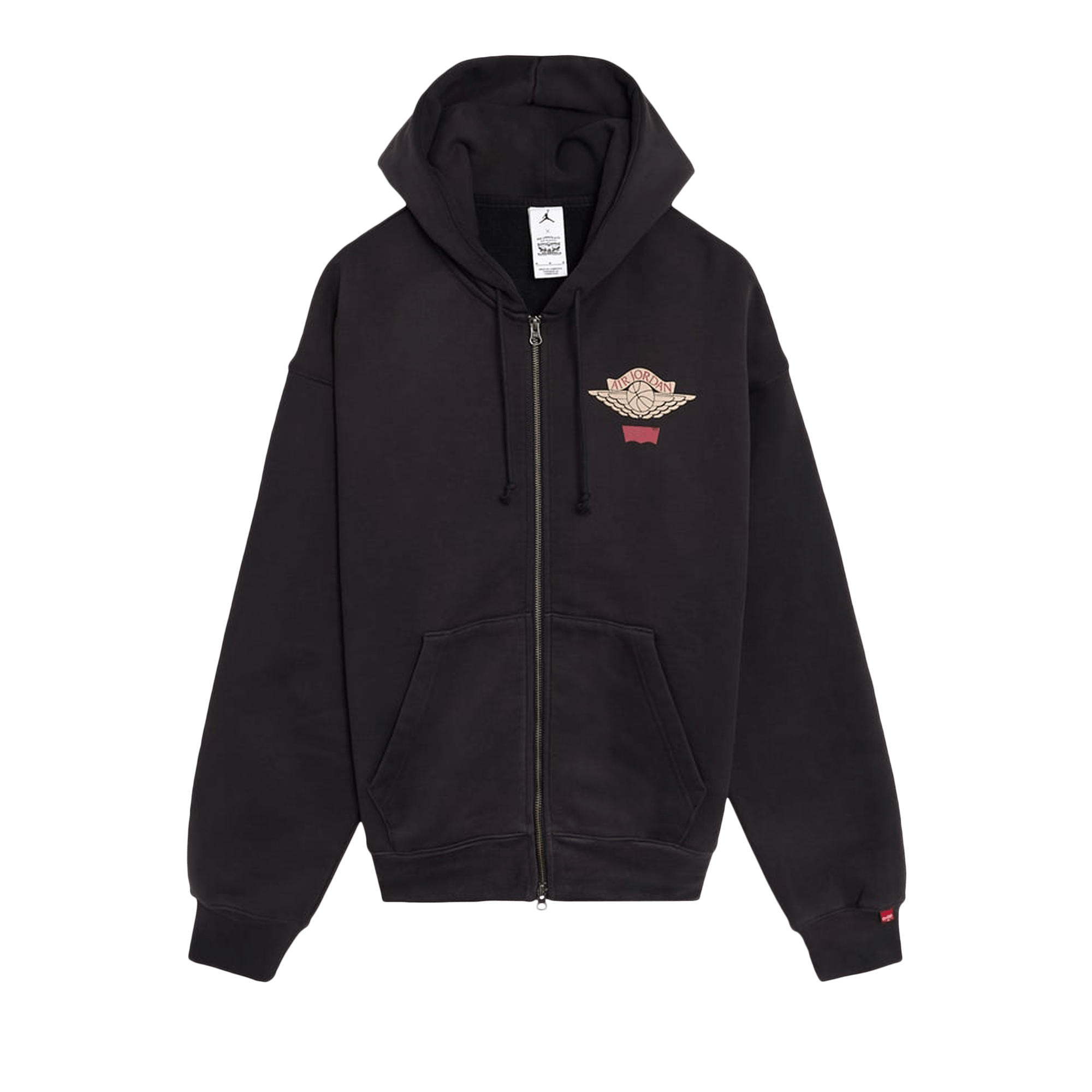 Air Jordan x Levi's Zip Hoodie 'Black/Pale Ivory/Gym Red'