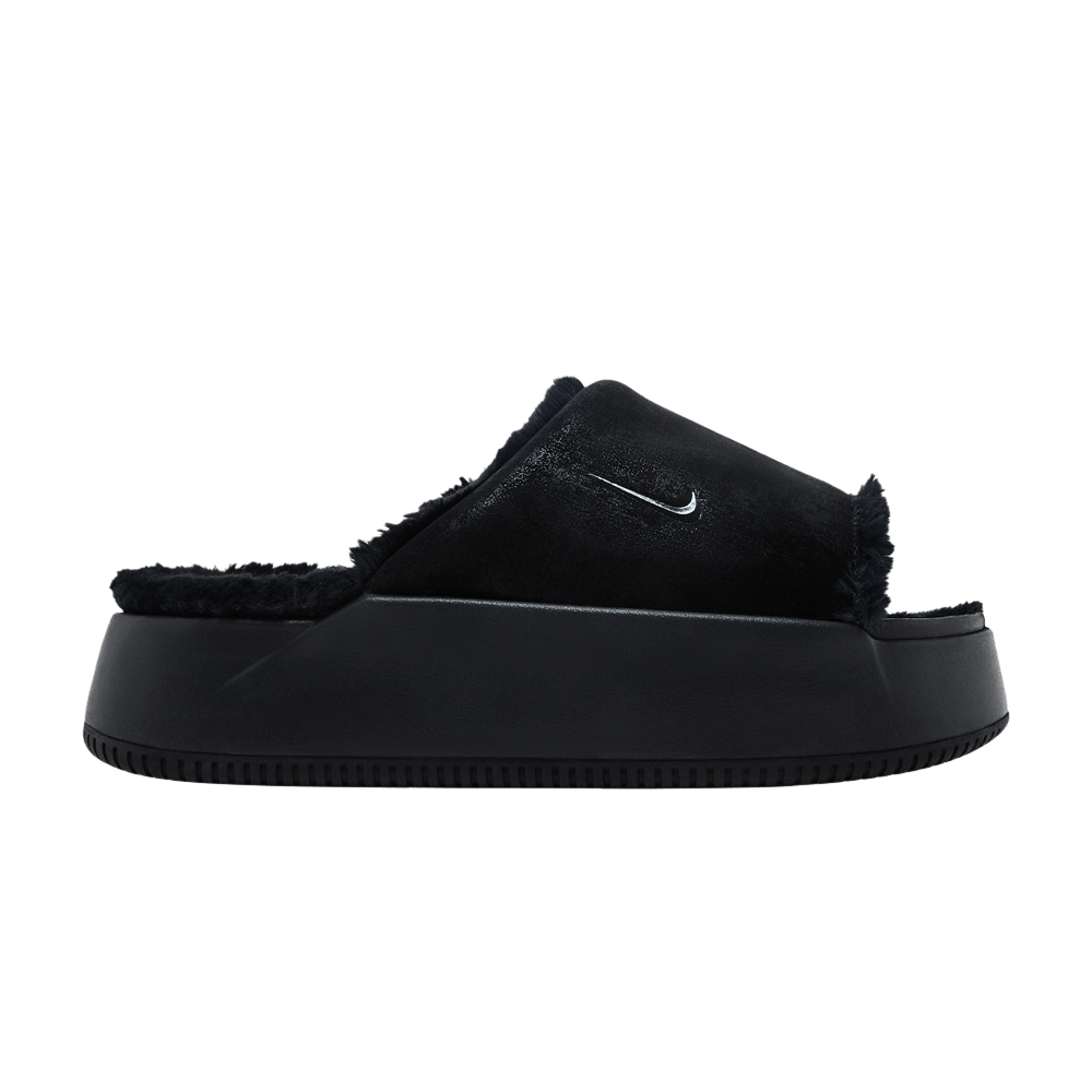Nike Wmns Calm Elevation Fur Slide 'Black'