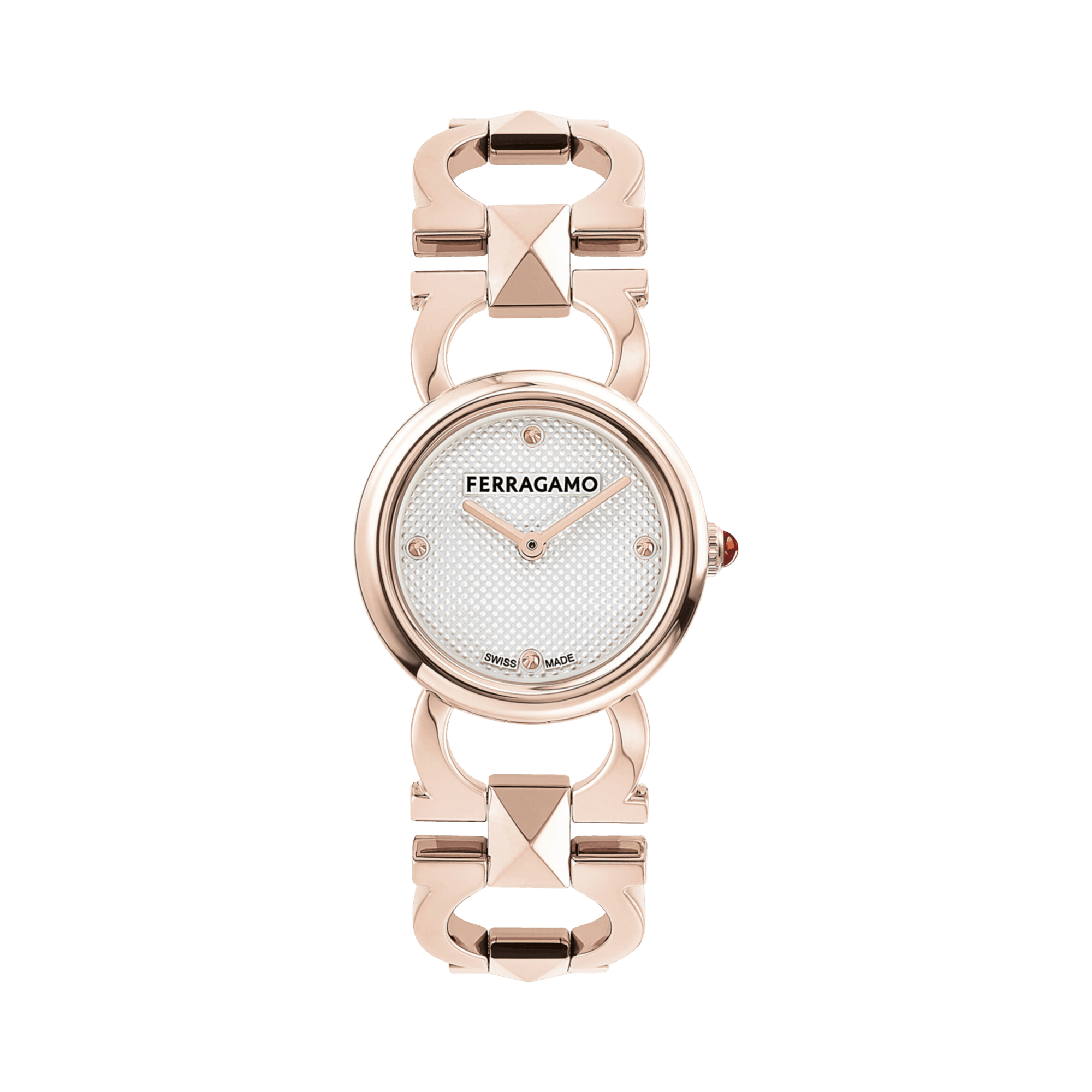Ferragamo Double Gancini Stud Bracelet Watch 'Rose Gold'